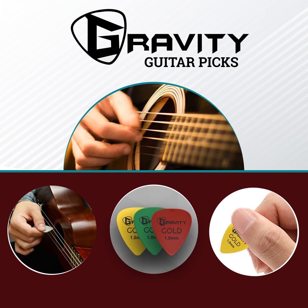Foto 8 pulgar | Juego De 4 Púas Para Guitarra Gravity Gold Series Peek - Venta Internacional.