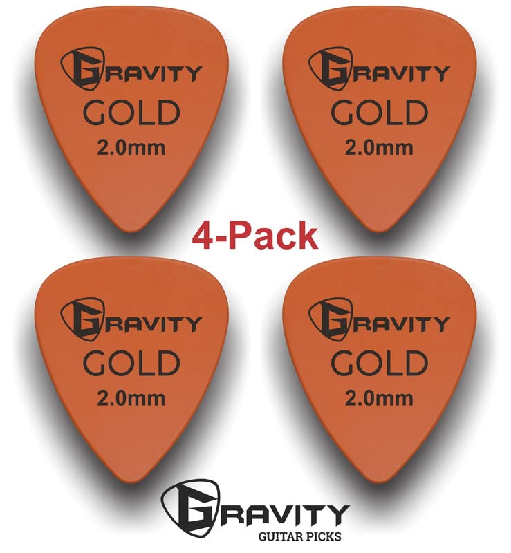 Juego De 4 Púas Para Guitarra Gravity Gold Series Peek - Venta Internacional.