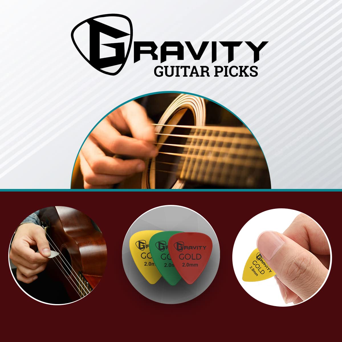 Foto 8 pulgar | Juego De 4 Púas Para Guitarra Gravity Gold Series Peek - Venta Internacional.