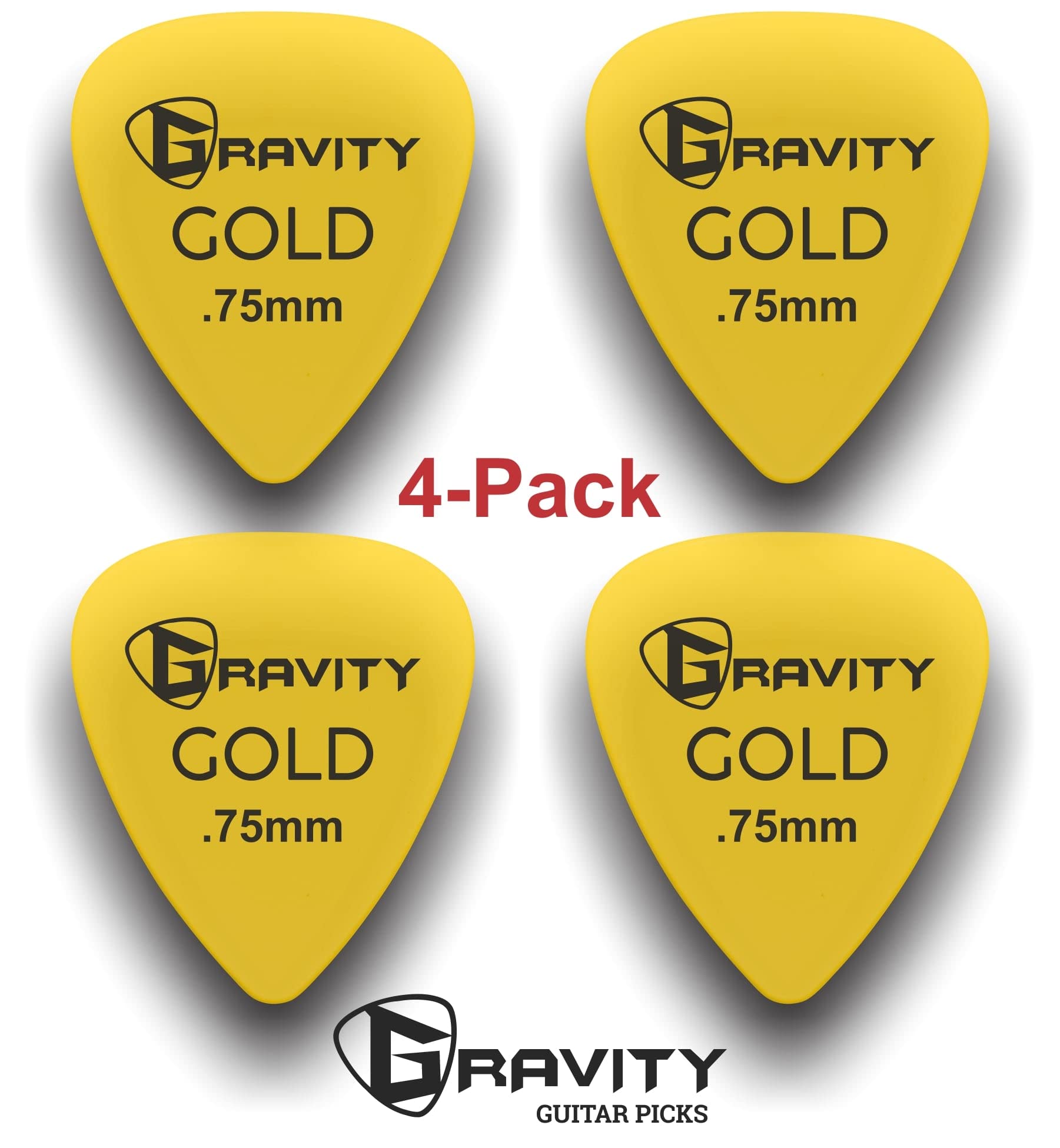 Juego De 4 Púas Para Guitarra Gravity Gold Series Peek - Venta Internacional.