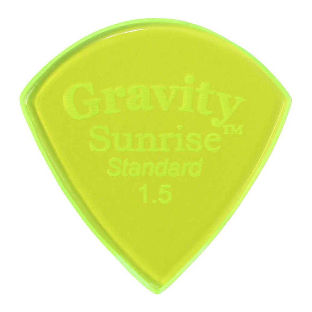 Púa de Guitarra Gravity Sunrise 1.5 mm Verde Fluorescente Pulida - Venta Internacional