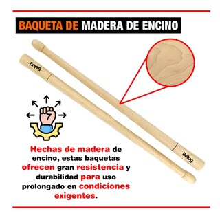 Foto 3 | Baquetas Para Tambor De Banda De Guerra Belug Encino Marrón