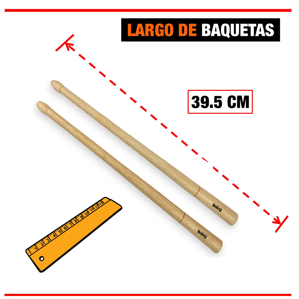 Foto 5 pulgar | Baquetas Para Tambor De Banda De Guerra Belug Encino Marrón