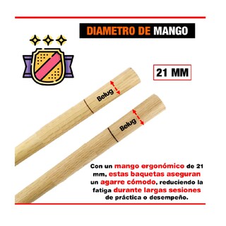 Foto 5 | Baquetas Para Tambor De Banda De Guerra Belug Encino Marrón