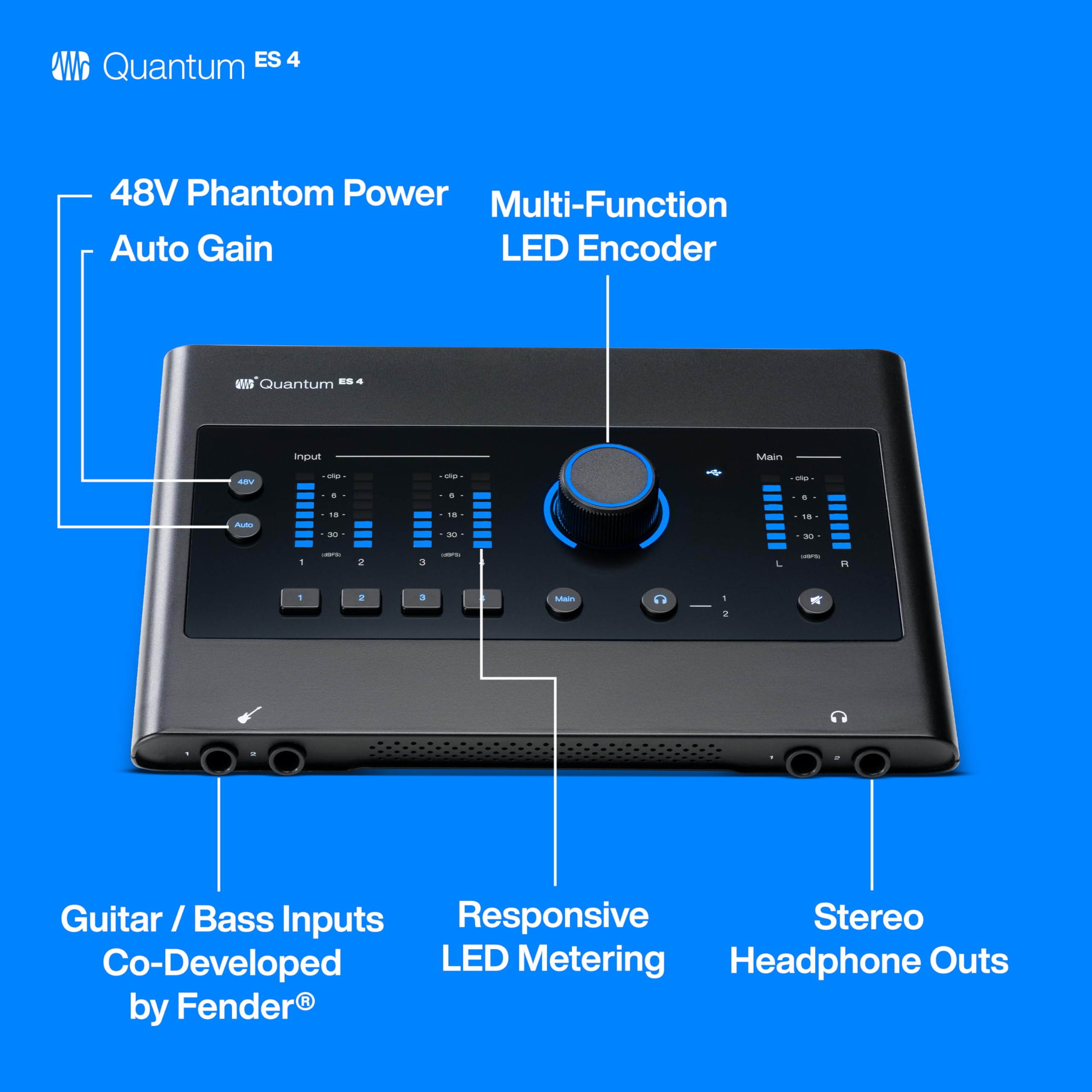 Foto 3 | Interfaz De Audio Presonus Quantum Es 4 4x4 Usb-c Con Software - Venta Internacional.