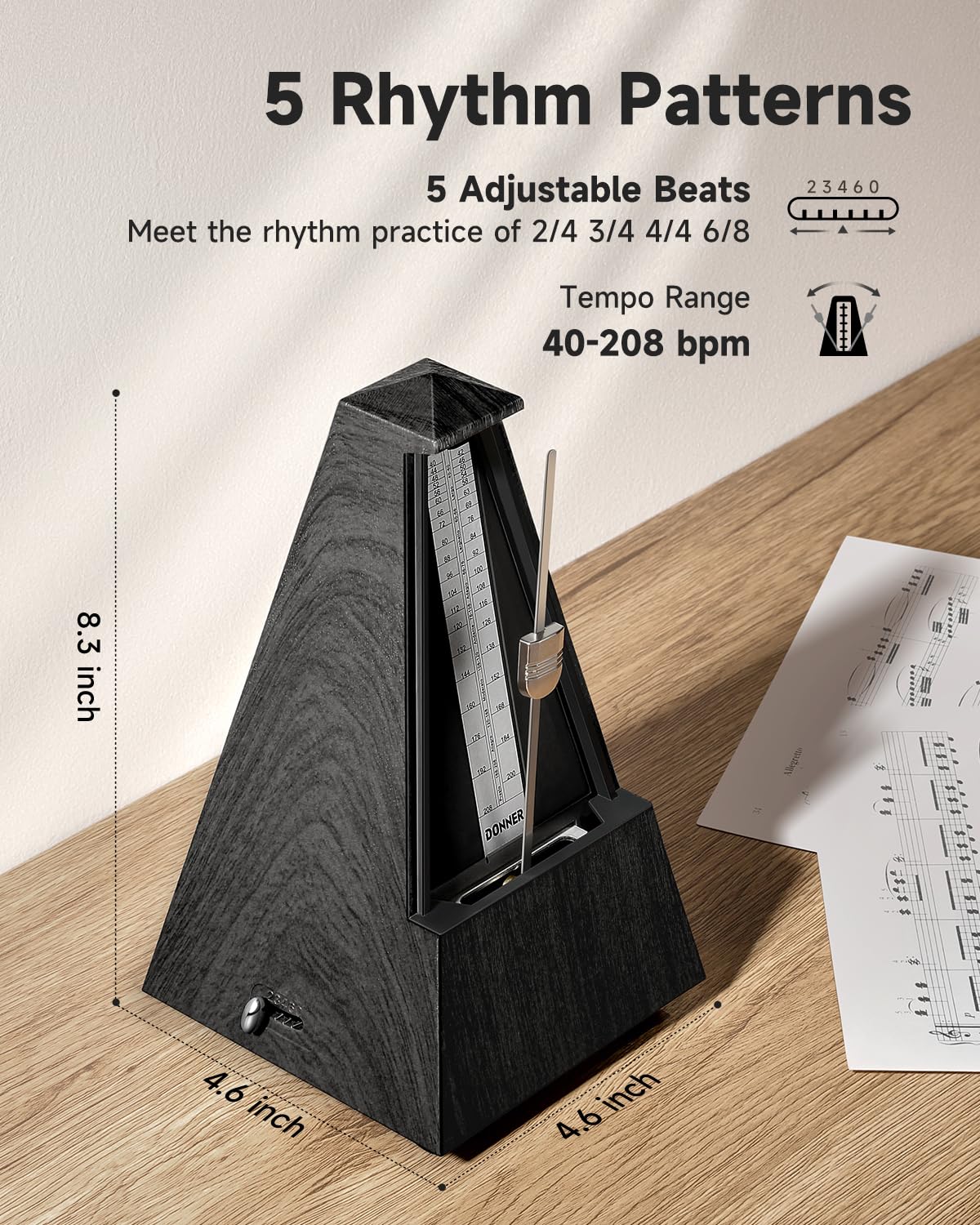 Foto 2 | Metrónomo Mecánico Donner Dpm-1 Para Piano, Guitarra Y Violín - Venta Internacional.