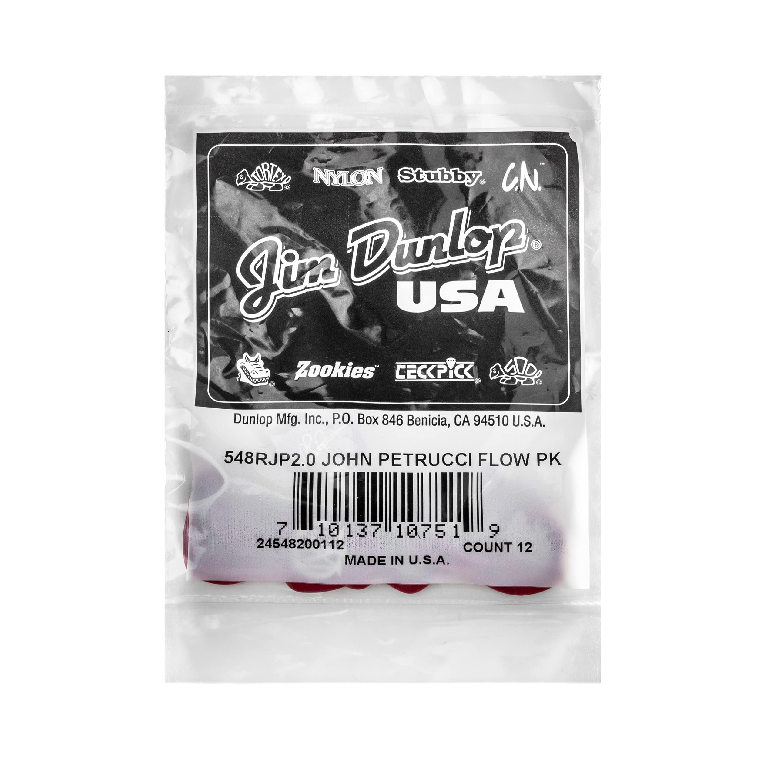 Foto 4 | Púas De Guitarra Jim Dunlop John Petrucci Flow 2.0 Mm, Paquete De 12 - Venta Internacional.