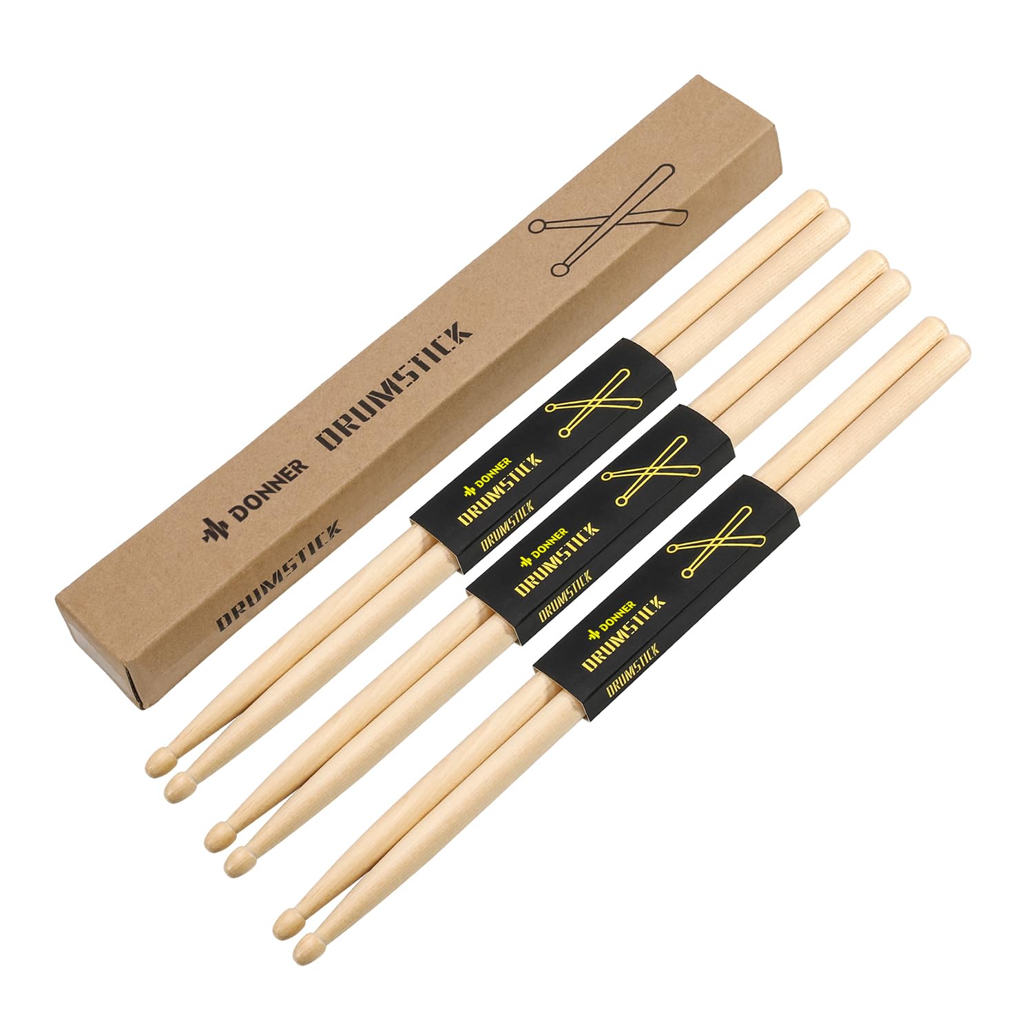Foto 4 pulgar | Baquetas Donner 5a Classic De Madera De Arce Con Bolsa De Transporte, 3 Pares - Venta Internacional.
