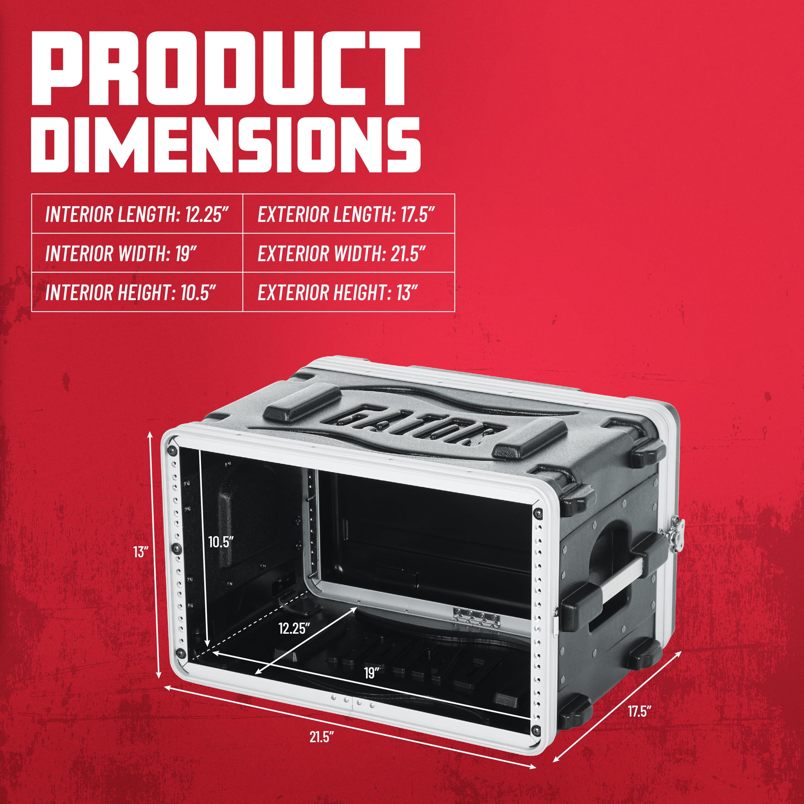 Foto 5 | Estuches Rack Case Gator, Ligeros, Moldeados, 6u, Poco Profundos, 14,25 Cm - Venta Internacional.