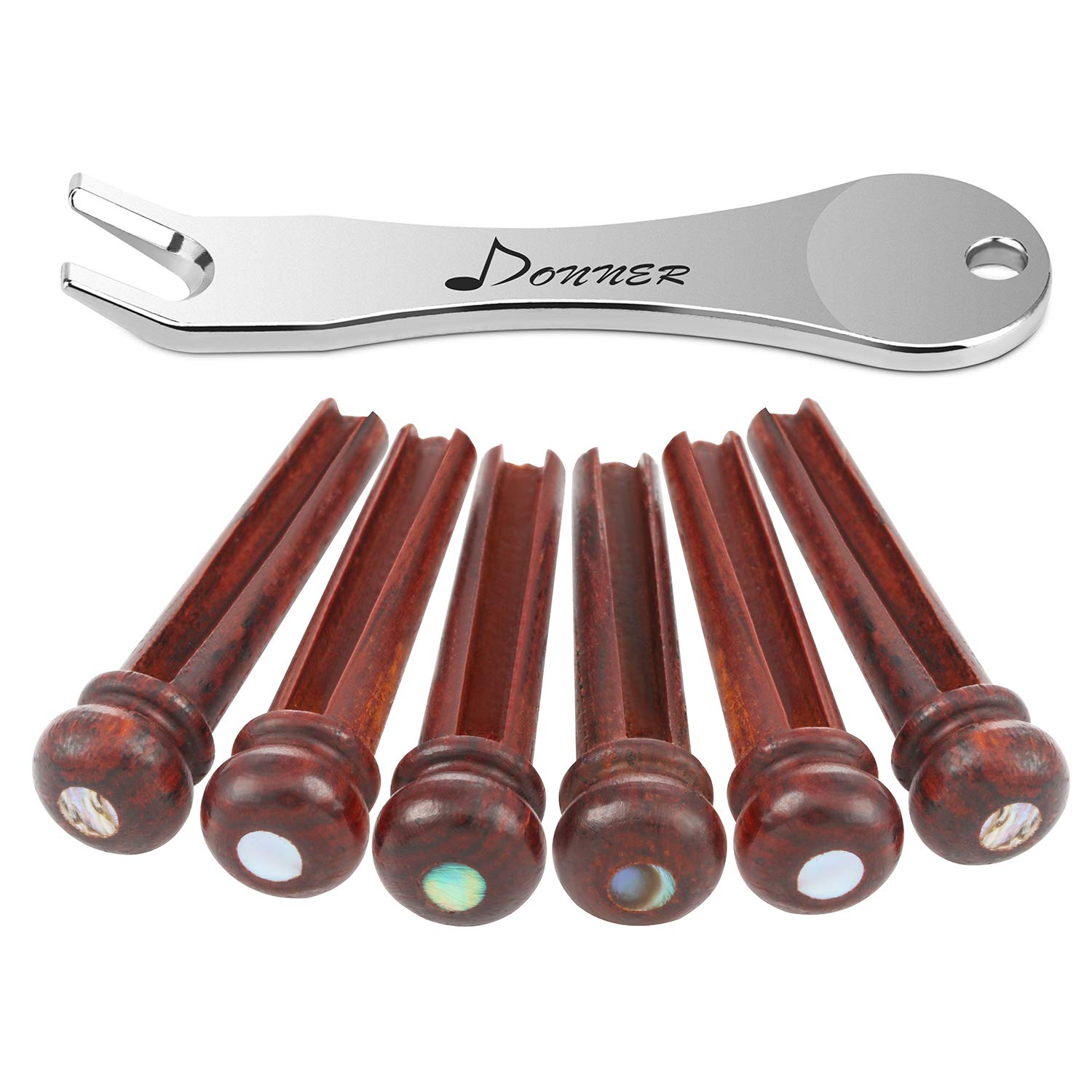 Pinzas De Madera Donner Para Guitarra Acústica Con Punto De Abulón, 6 Unidades - Venta Internacional.