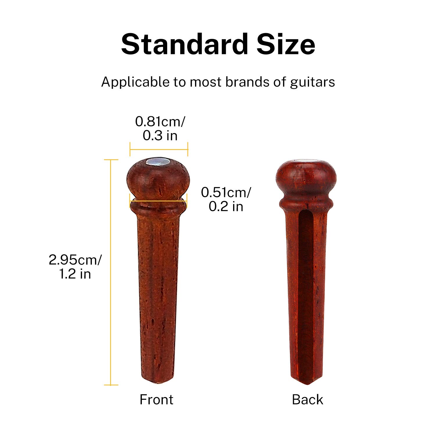 Foto 5 pulgar | Pinzas De Madera Donner Para Guitarra Acústica Con Punto De Abulón, 6 Unidades - Venta Internacional.