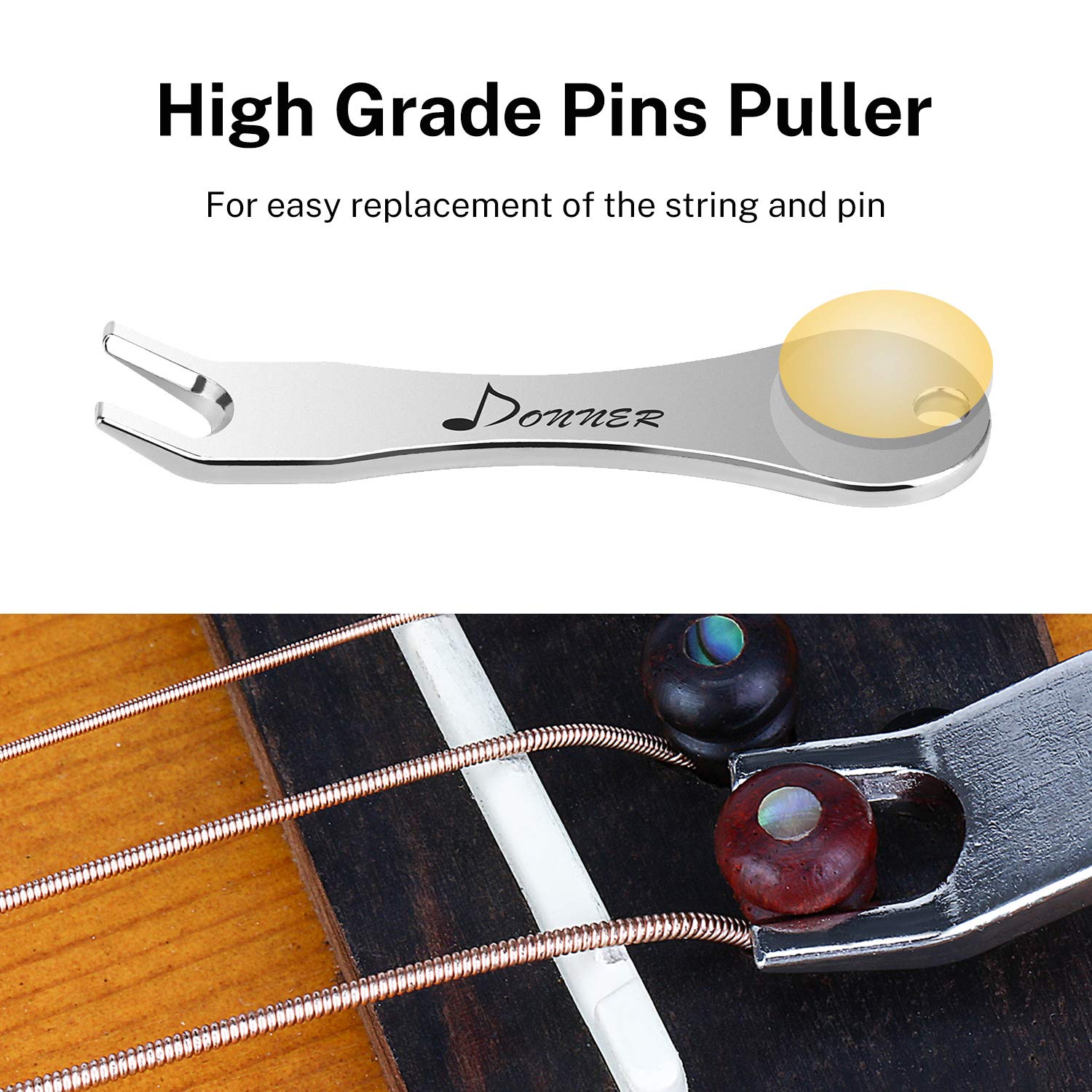 Foto 6 pulgar | Pinzas De Madera Donner Para Guitarra Acústica Con Punto De Abulón, 6 Unidades - Venta Internacional.