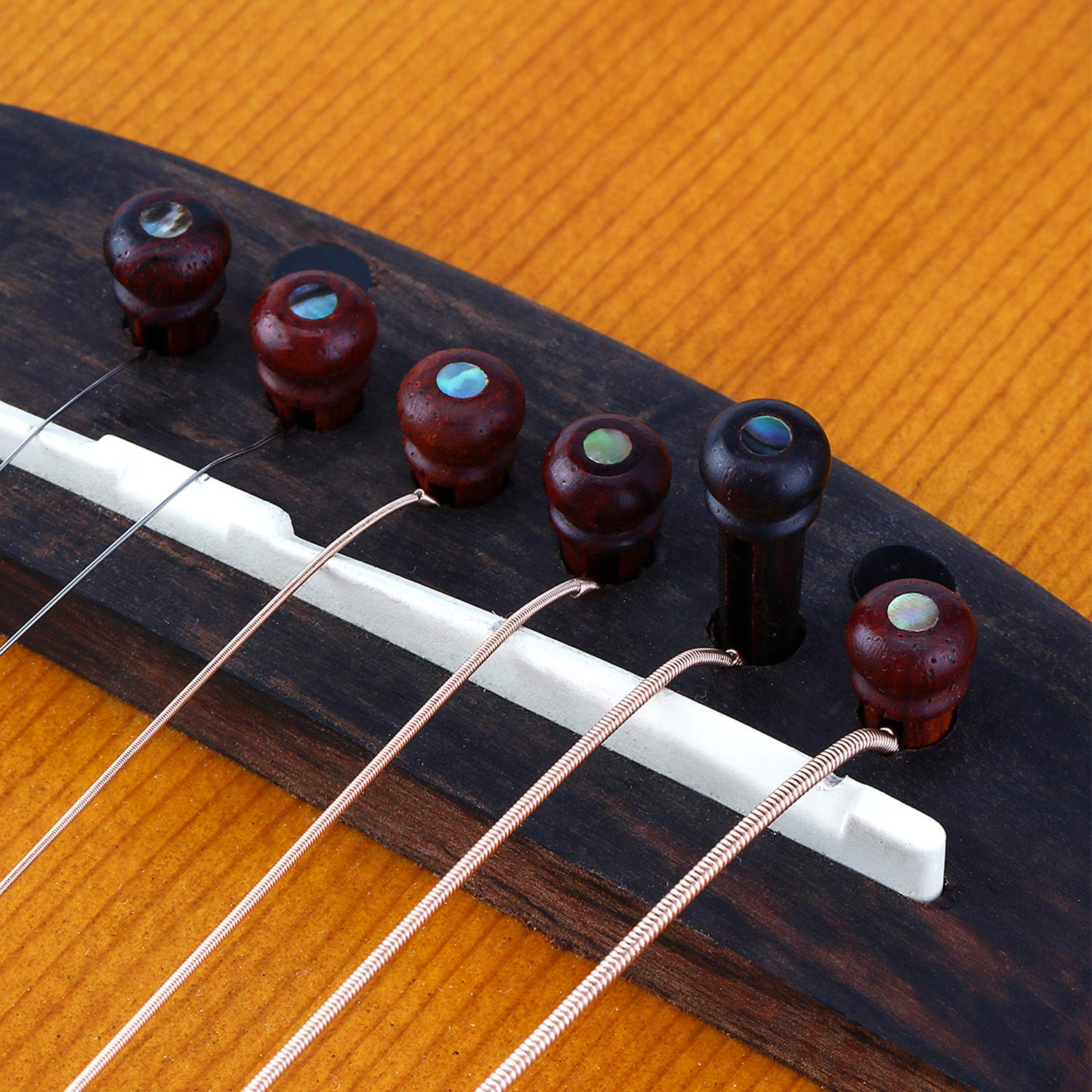 Foto 8 pulgar | Pinzas De Madera Donner Para Guitarra Acústica Con Punto De Abulón, 6 Unidades - Venta Internacional.