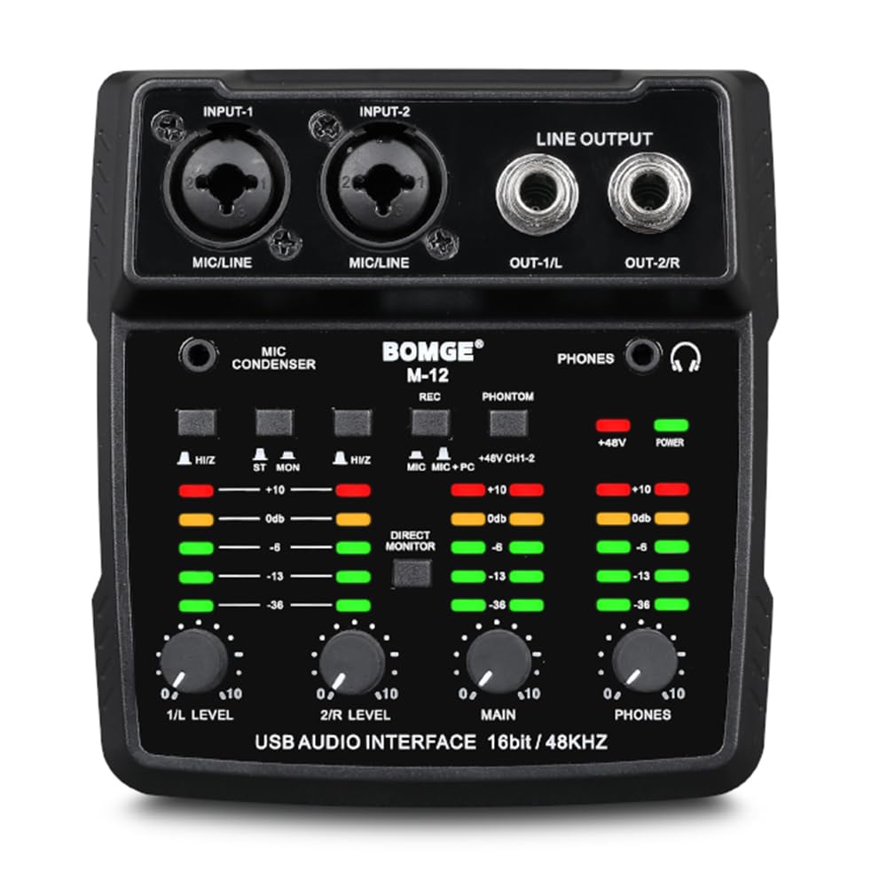 Foto 2 pulgar | Interfaz De Audio Usb Bomge M12 Mezclador De 2 Canales Con Alimentación De 48 V - Venta Internacional.