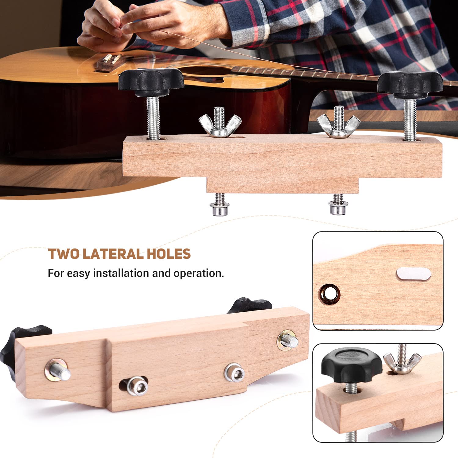 Foto 5 pulgar | Bridge Clamp Facmogu De Arce Macizo Para Guitarra Clásica/acústica - Venta Internacional.