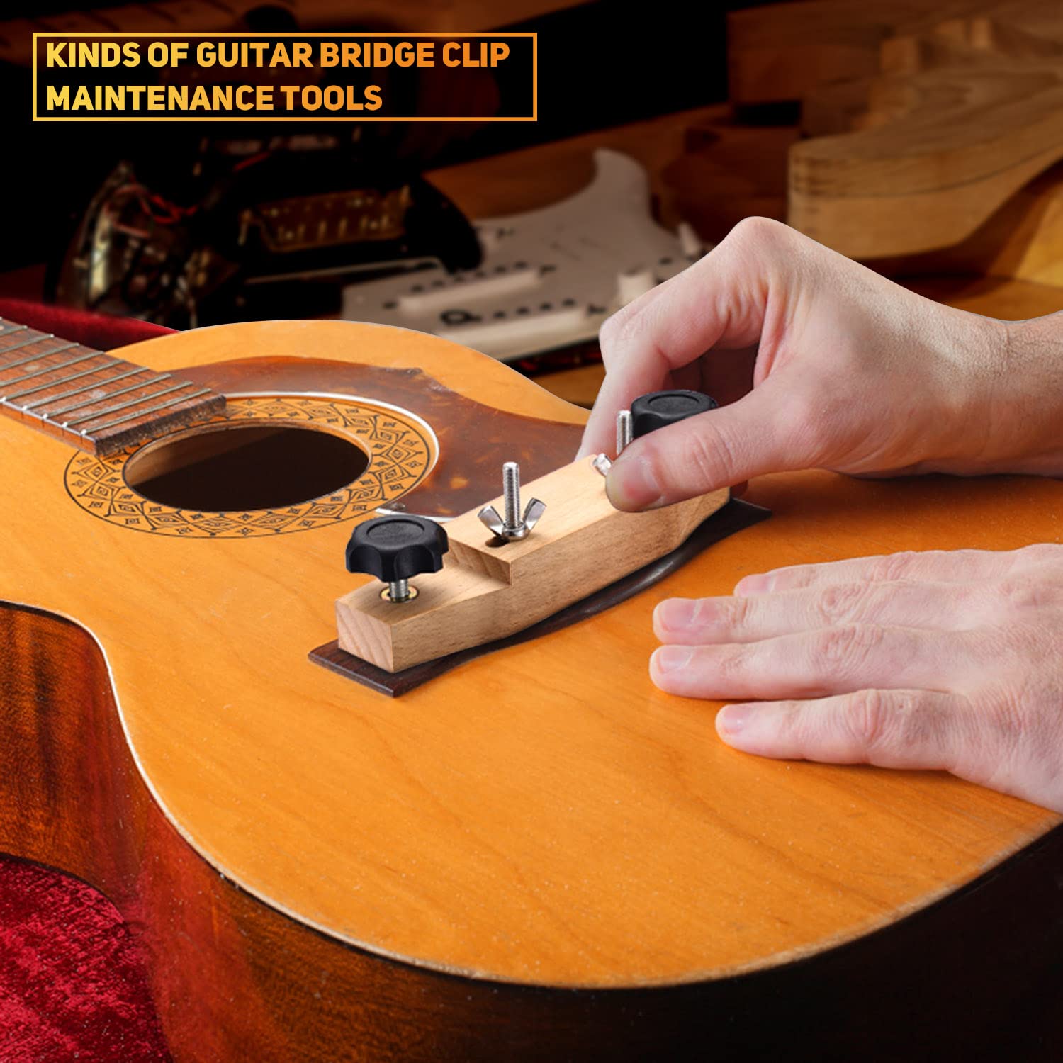 Foto 5 | Bridge Clamp Facmogu De Arce Macizo Para Guitarra Clásica/acústica - Venta Internacional.