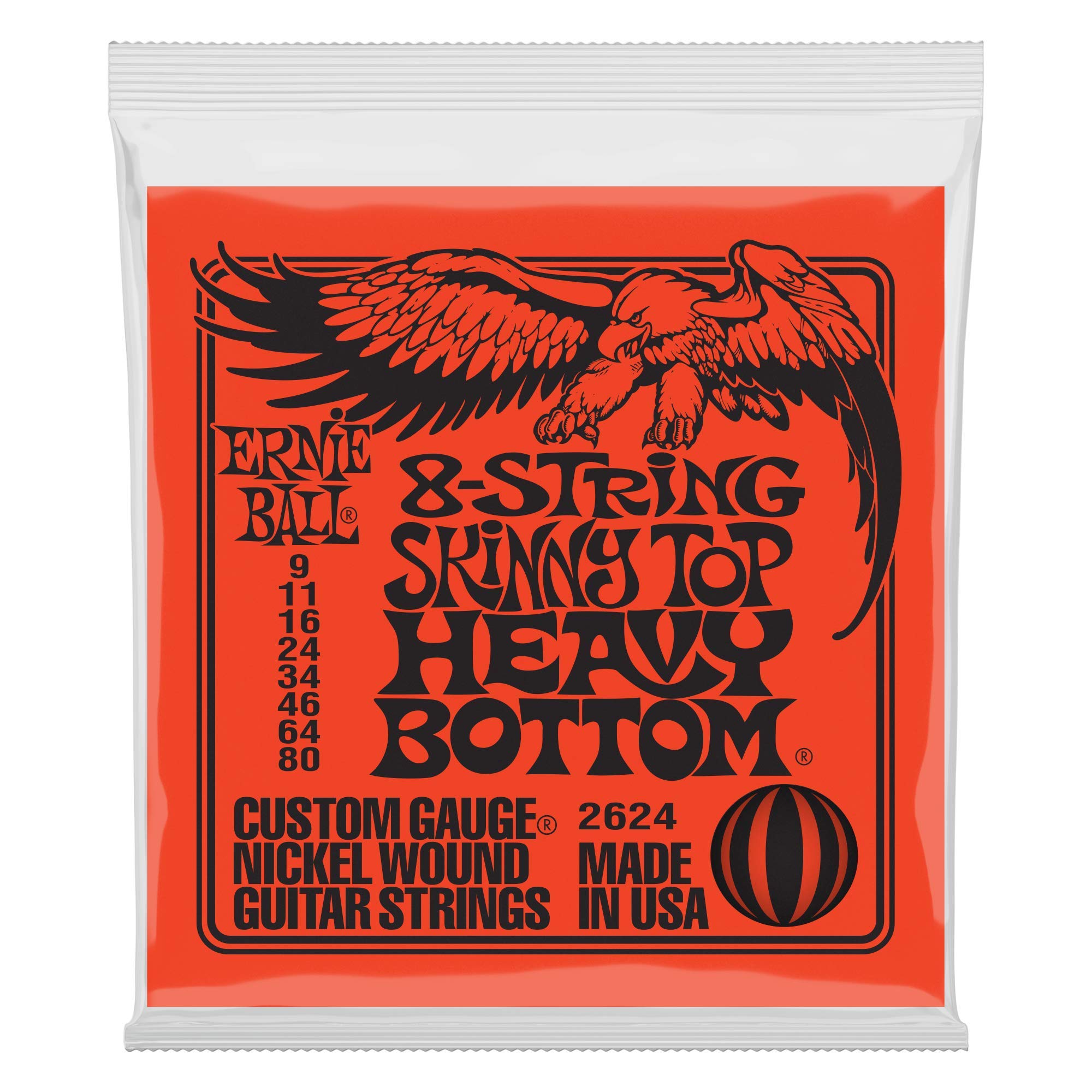Cuerdas Para Guitarra Eléctrica Ernie Ball, 8 Cuerdas, Calibre 9-80 - Venta Internacional.