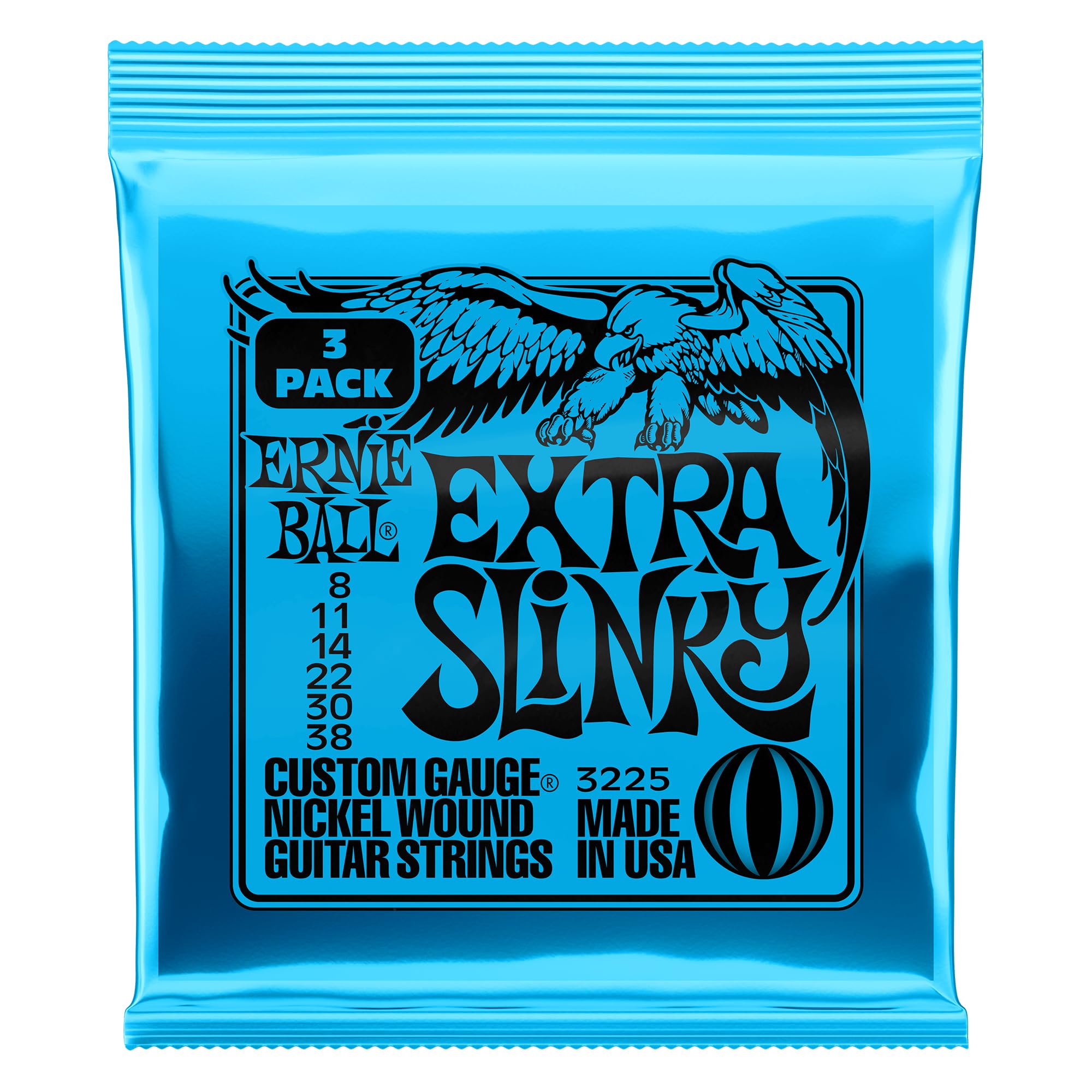 Foto 2 pulgar | Cuerdas Para Guitarra Eléctrica Ernie Ball Extra Slinky Calibre 8-38 - Venta Internacional.
