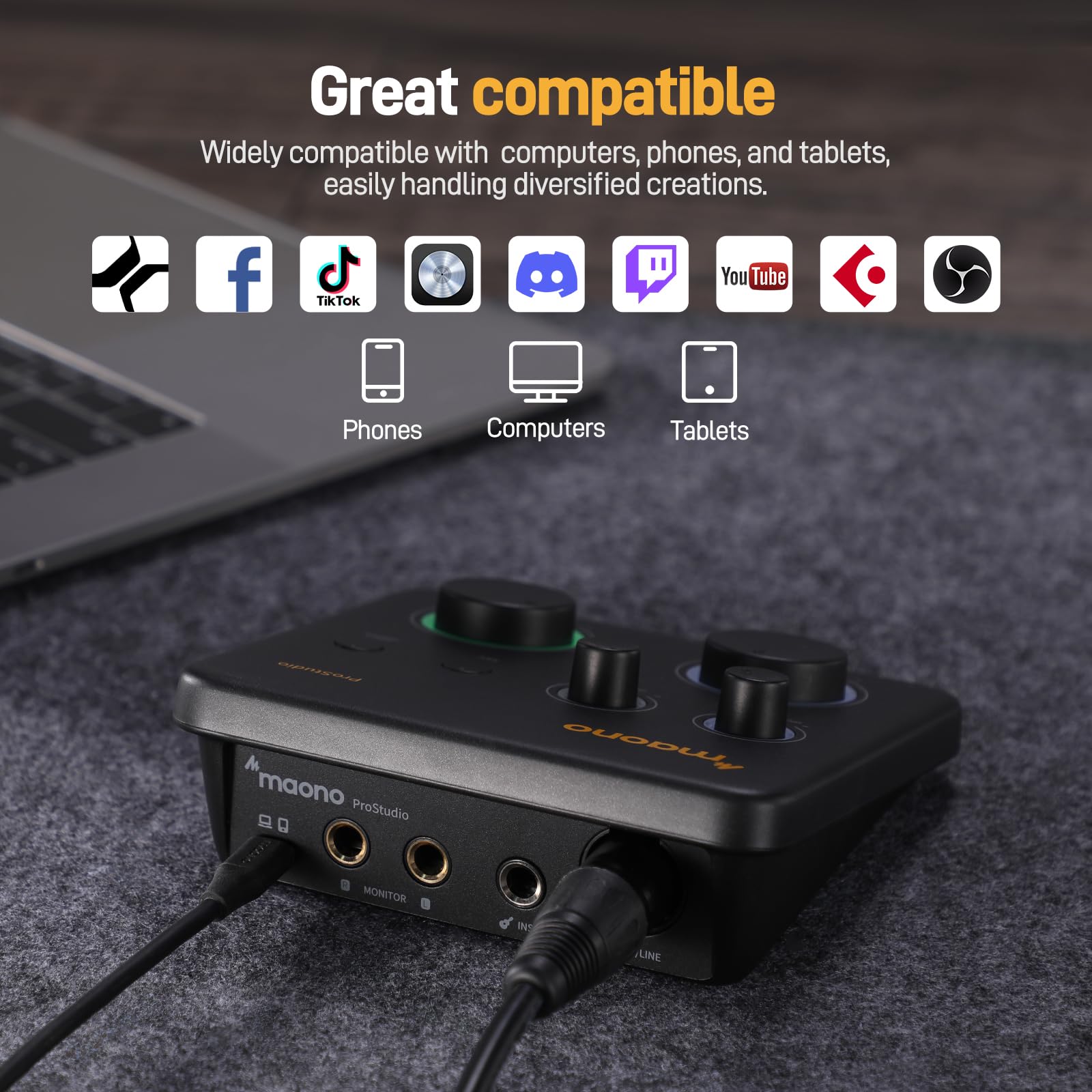 Foto 8 pulgar | Interfaz De Audio Usb Maono Ps22 Lite Con Entrada Xlr De 24 Bits/192 Khz - Venta Internacional.