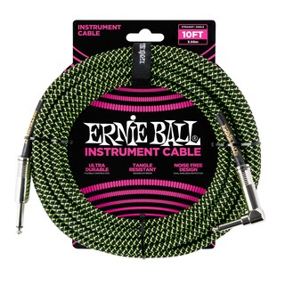 Foto 1 | Cable De Instrumentos Ernie Ball Trenzado De 10 Pies, Verde Neón/negro - Venta Internacional.