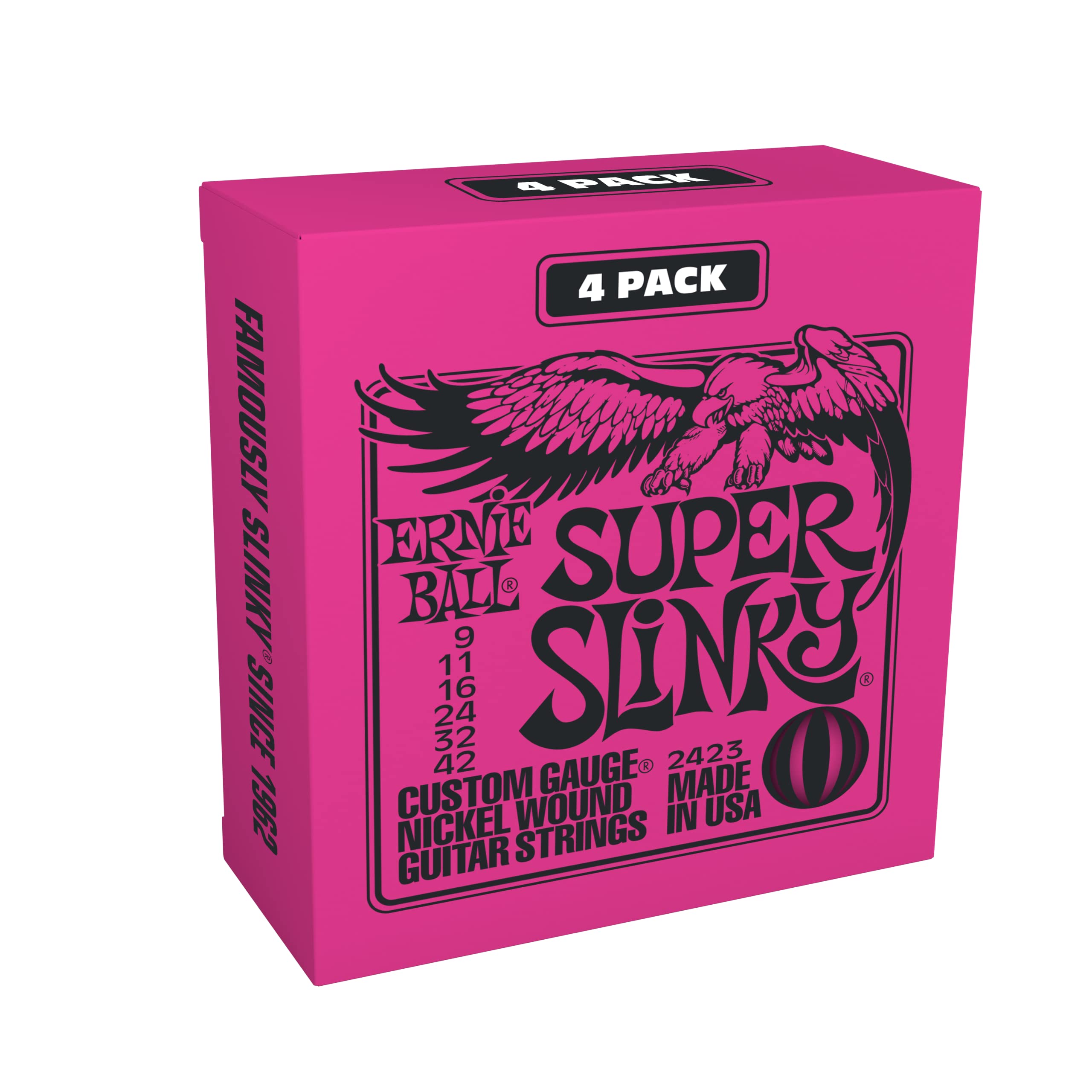 Juego De 4 Cuerdas Para Guitarra Eléctrica Ernie Ball Super Slinky 9-42 - Venta Internacional.