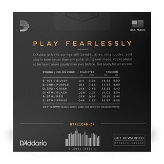 Foto 2 | Cuerdas Para Guitarra D'addario Nyxl Nyxl1046-3p 10-46 Regular Light - Venta Internacional.