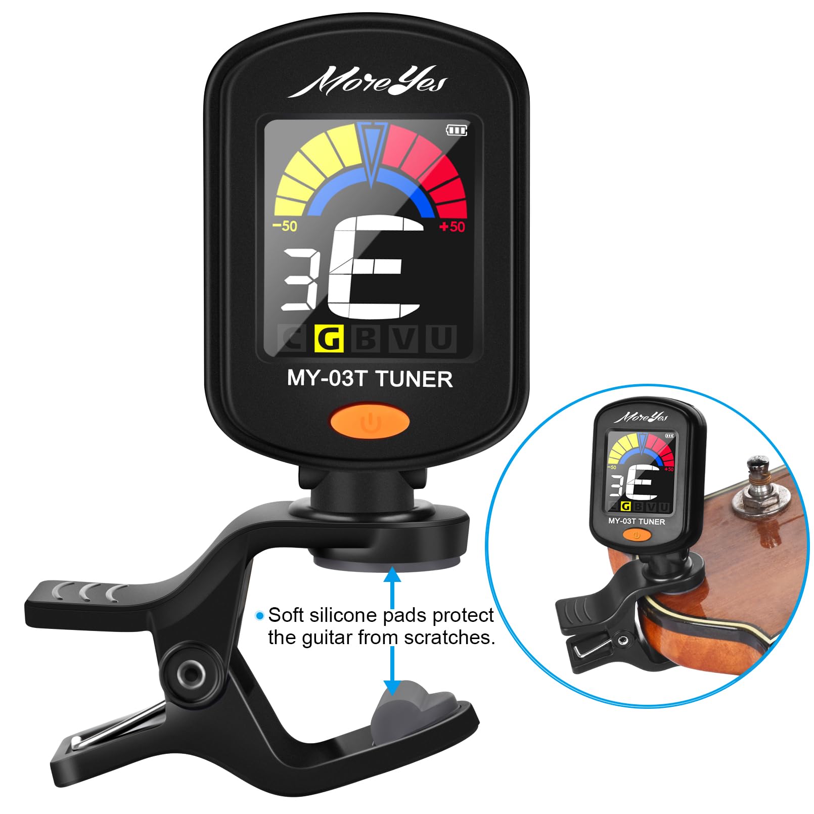Foto 5 pulgar | Afinador De Guitarra Moreyes Recargable Con Clip, 28 Púas - Venta Internacional.