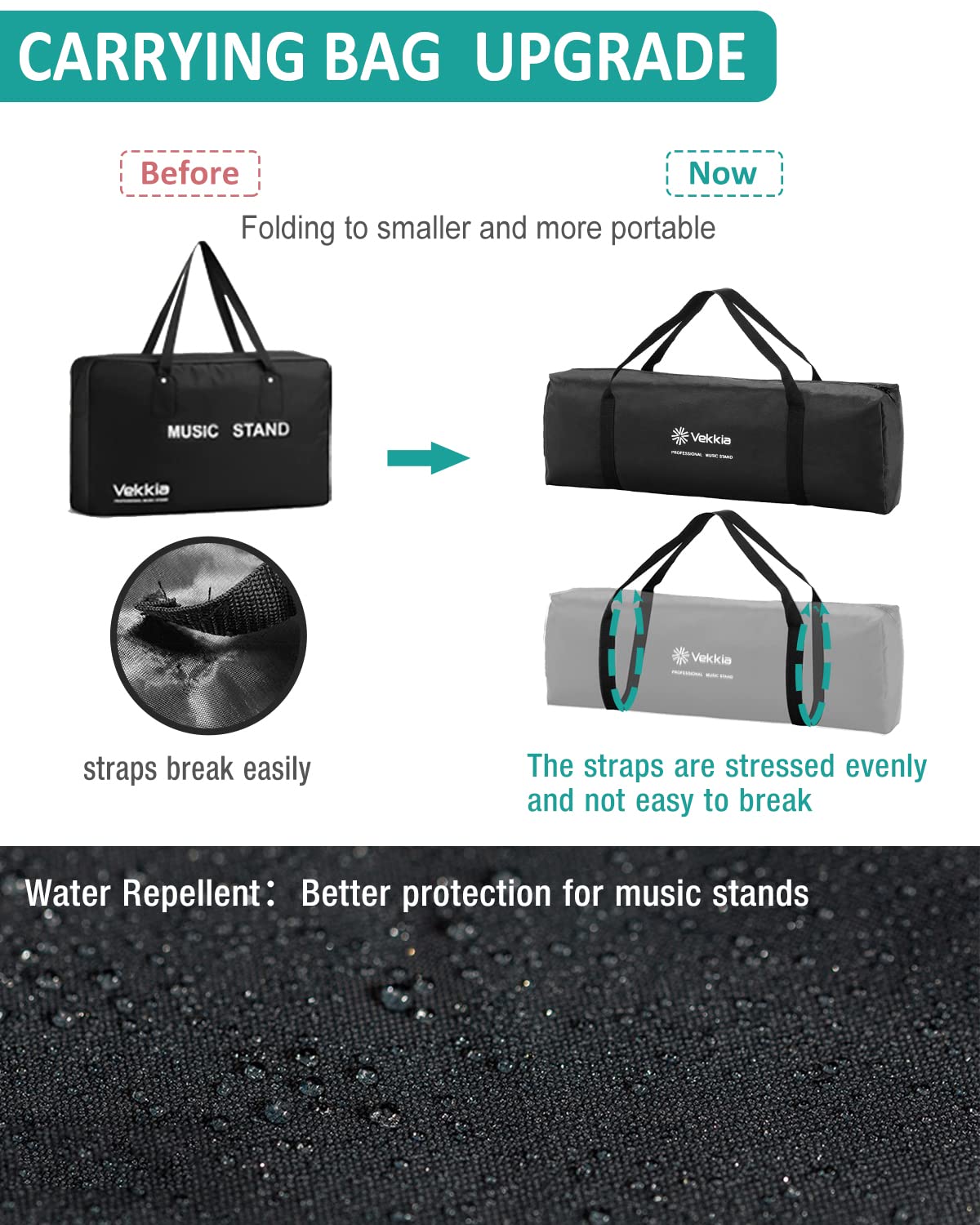 Foto 5 pulgar | Soporte Para Partituras Vekkia Professional Portátil Con Bolsa De 70 Cm - Venta Internacional.