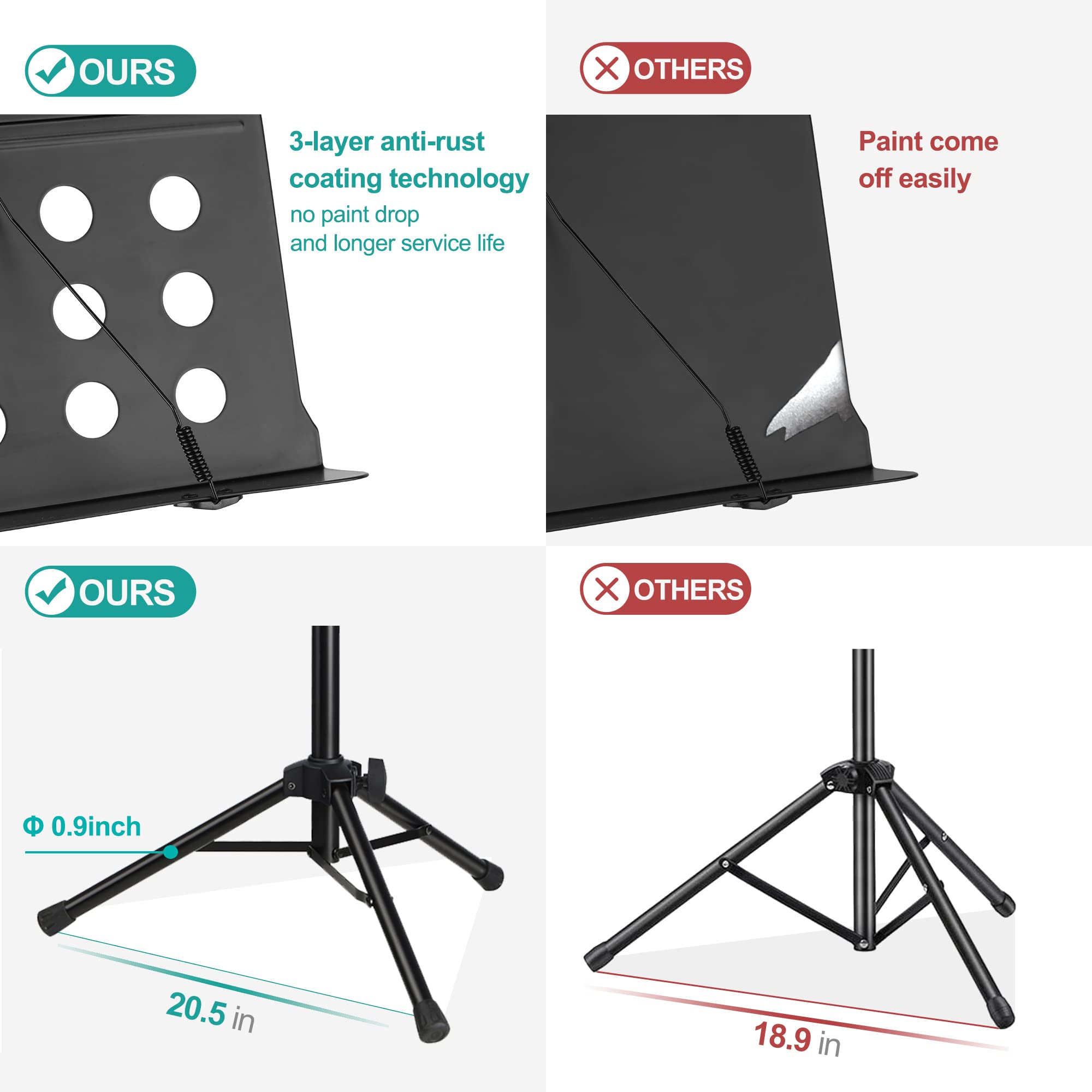 Foto 6 pulgar | Soporte Para Partituras Vekkia Professional Portátil Con Bolsa De 70 Cm - Venta Internacional.