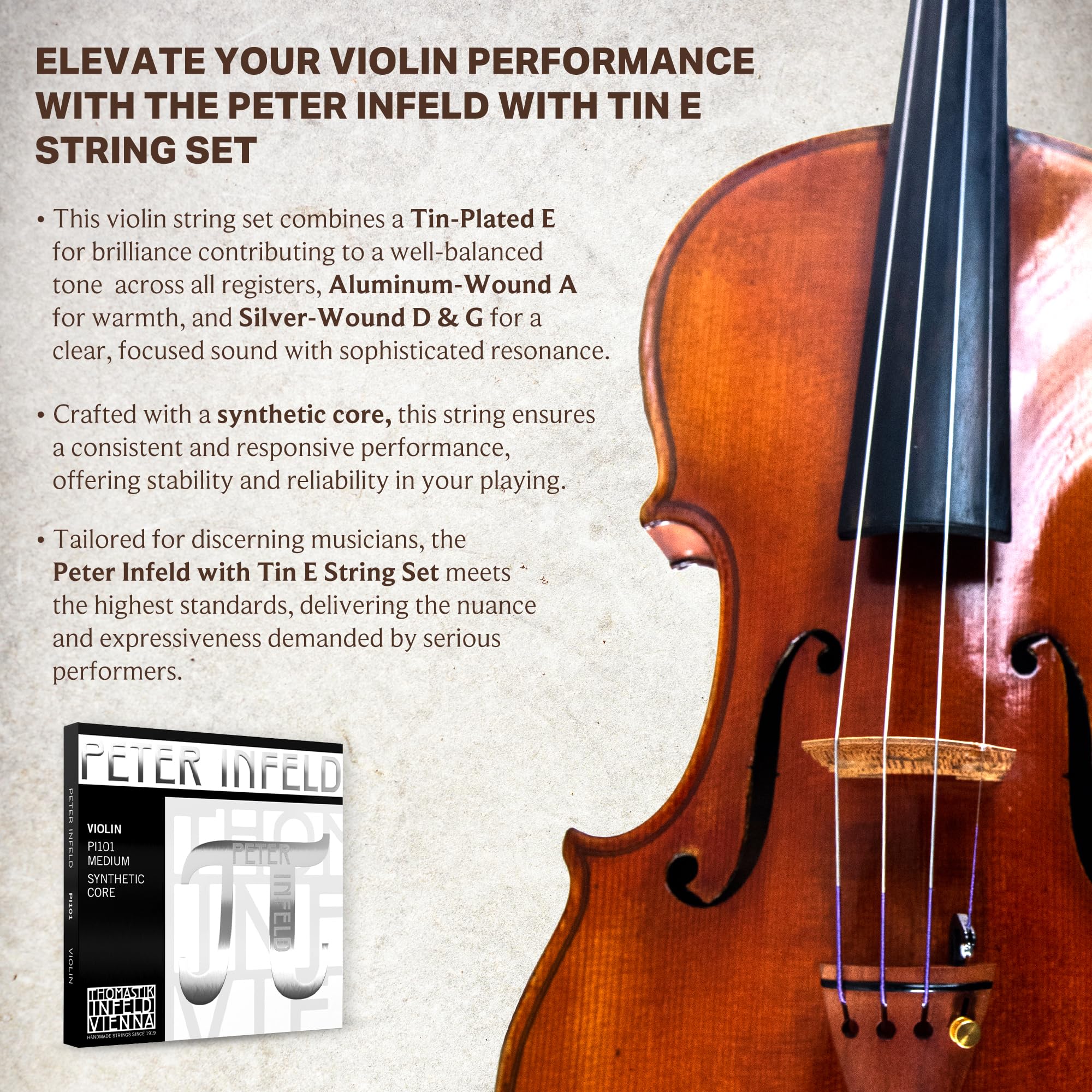 Foto 5 pulgar | Juego Completo De Cuerdas Para Violín Thomastik-infeld Peter Infeld 4/4 - Venta Internacional.