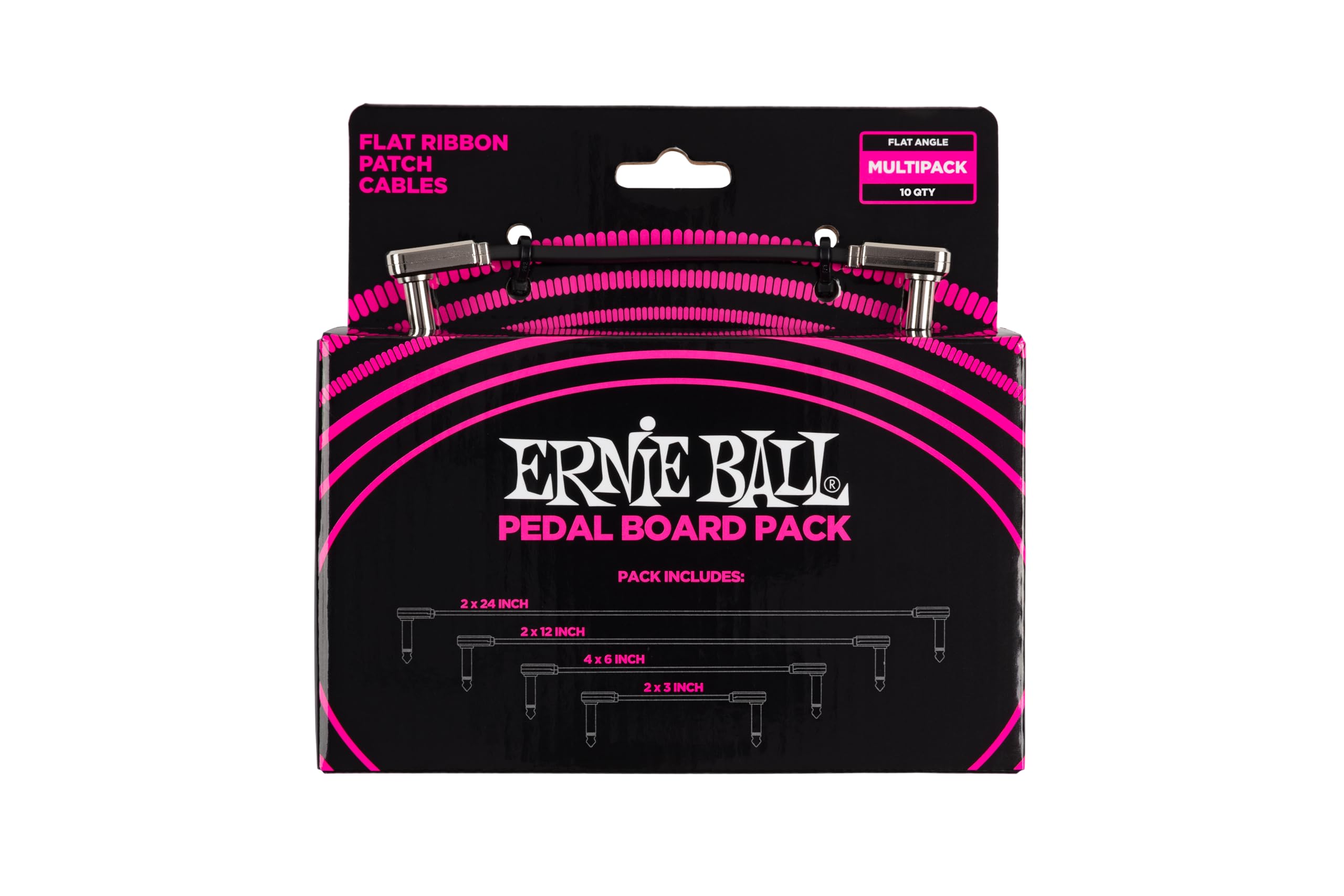 Pedalera Patch Cable Ernie Ball Con Cinta Plana, Paquete Múltiple - Venta Internacional.