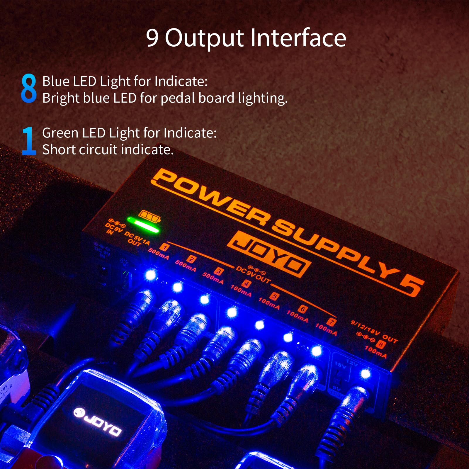 Foto 5 pulgar | Fuente De Alimentación Para Pedal De Efectos De Guitarra Joyo Jp-05 4400 Mah, 8 Salidas - Venta Internacional.