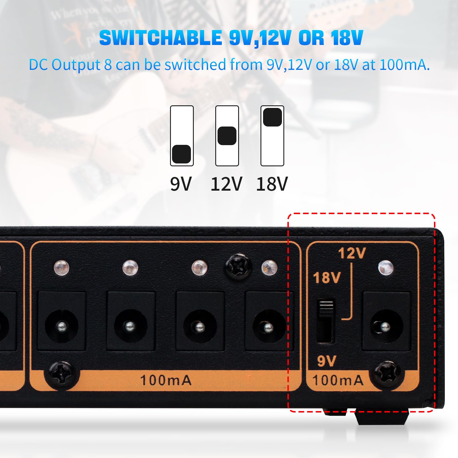 Foto 6 | Fuente De Alimentación Para Pedal De Efectos De Guitarra Joyo Jp-05 4400 Mah, 8 Salidas - Venta Internacional.