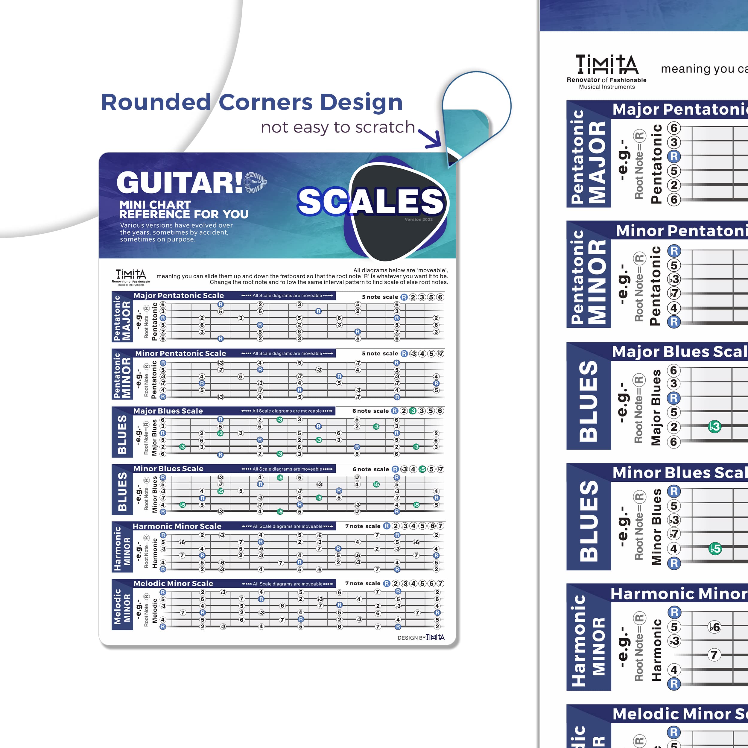 Foto 6 pulgar | Tarjetas De Trucos Para Acordes De Guitarra Timita Con Acordes, Escalas Y Tríadas - Venta Internacional.