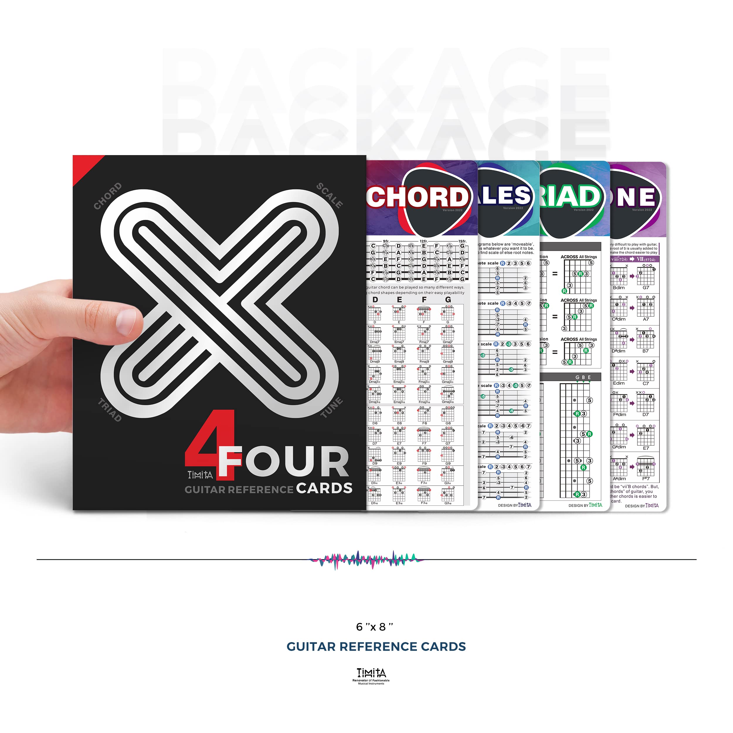 Foto 7 pulgar | Tarjetas De Trucos Para Acordes De Guitarra Timita Con Acordes, Escalas Y Tríadas - Venta Internacional.