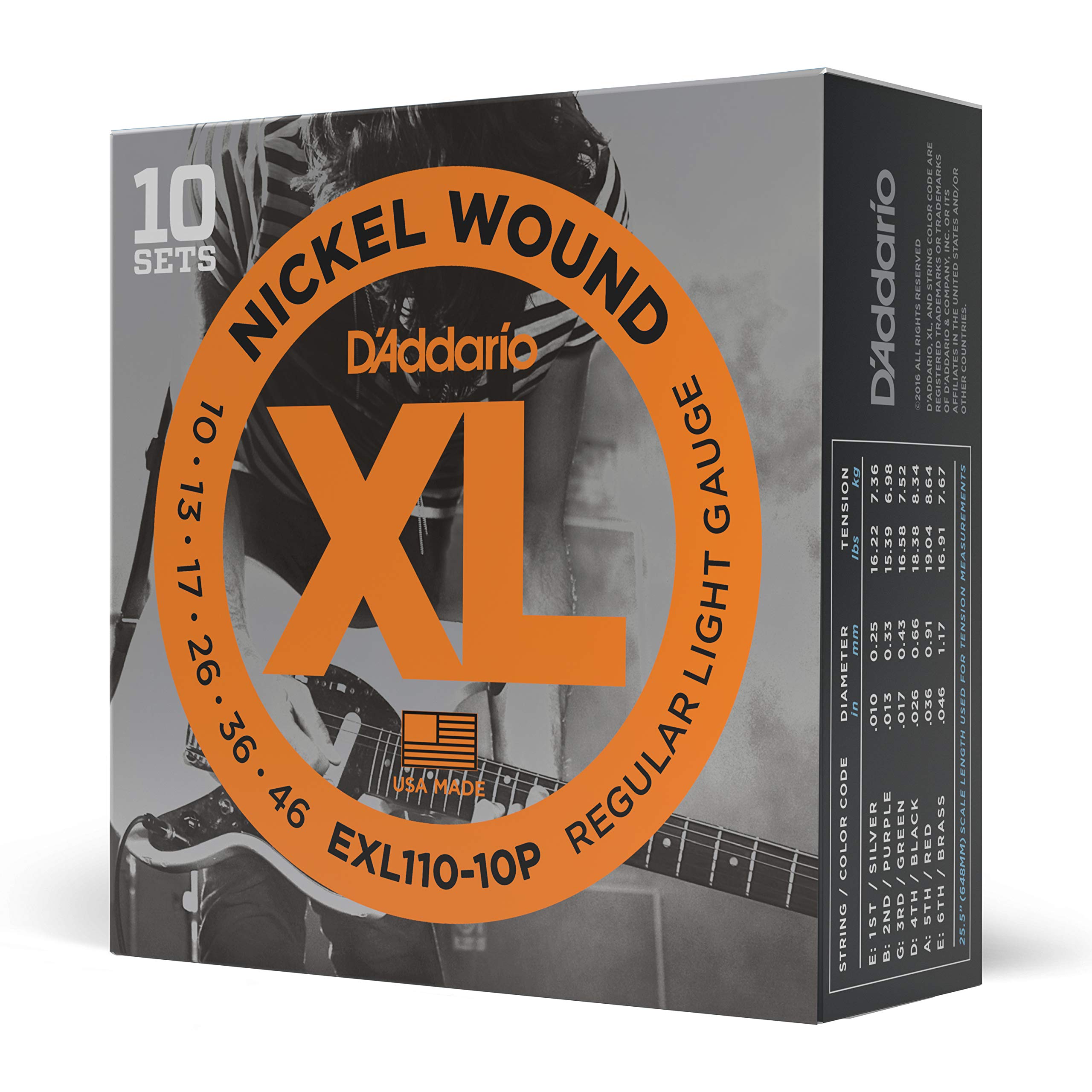 Foto 2 pulgar | Cuerdas Para Guitarra D'addario Xl Nickel Electric Exl110-10p, Paquete De 10 - Venta Internacional.