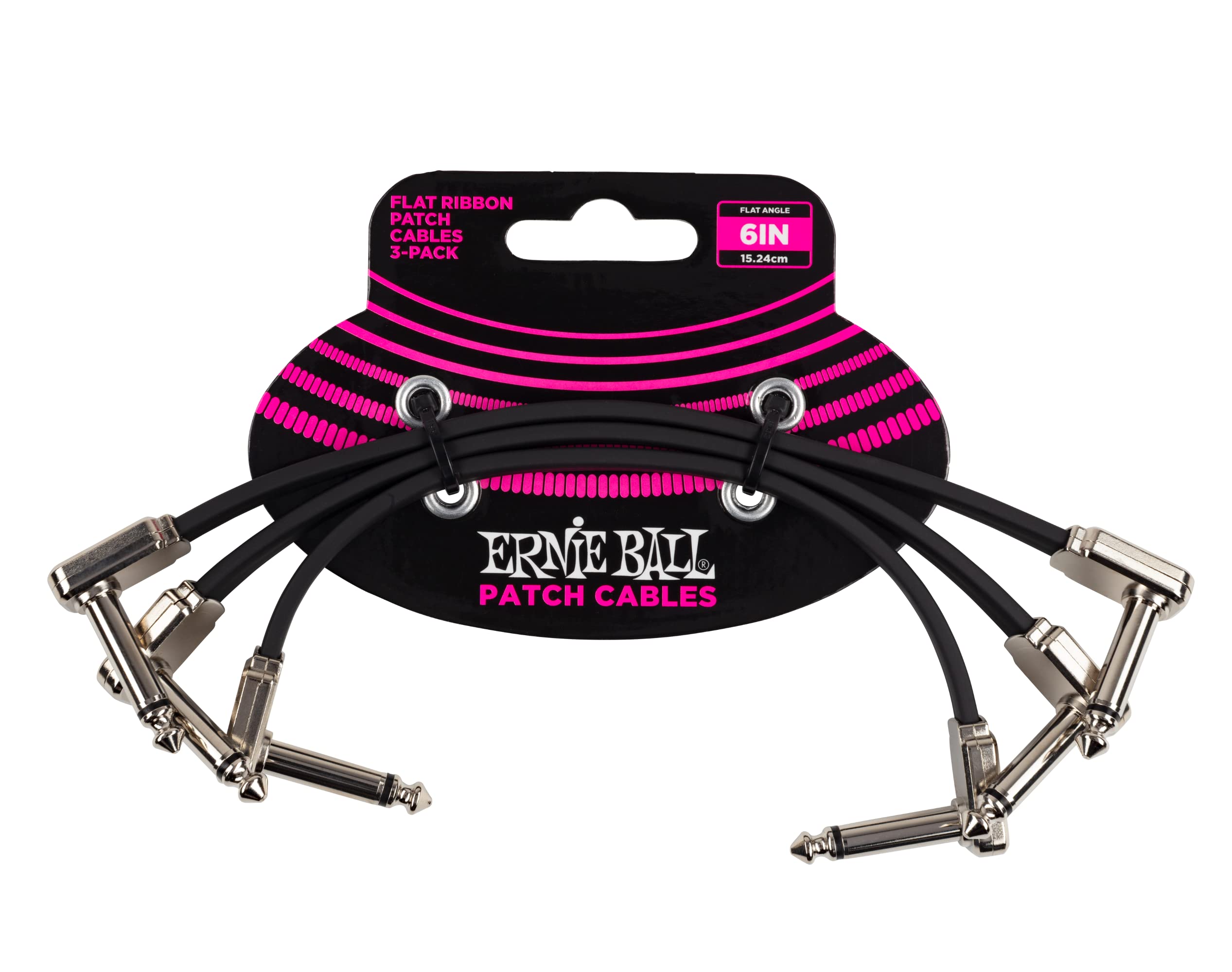 Foto 2 pulgar | Patch Cable Ernie Ball - Cinta Plana (15 Cm, 3 Unidades), Color Negro - Venta Internacional.