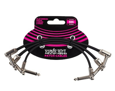 Foto 1 | Patch Cable Ernie Ball - Cinta Plana (15 Cm, 3 Unidades), Color Negro - Venta Internacional.