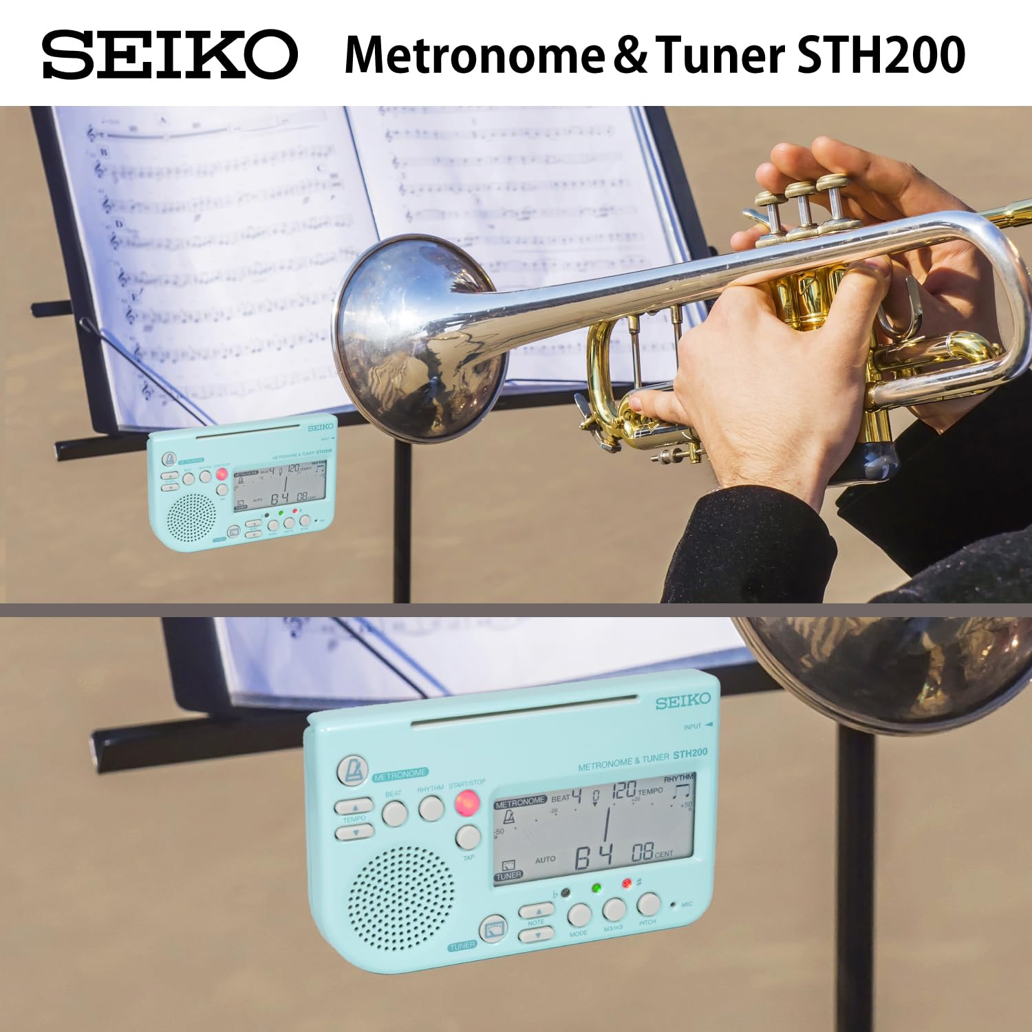 Foto 3 pulgar | Metronome Seiko Chromatic Sth200l Con Sonido Fuerte Y Soporte De Soporte - Venta Internacional.