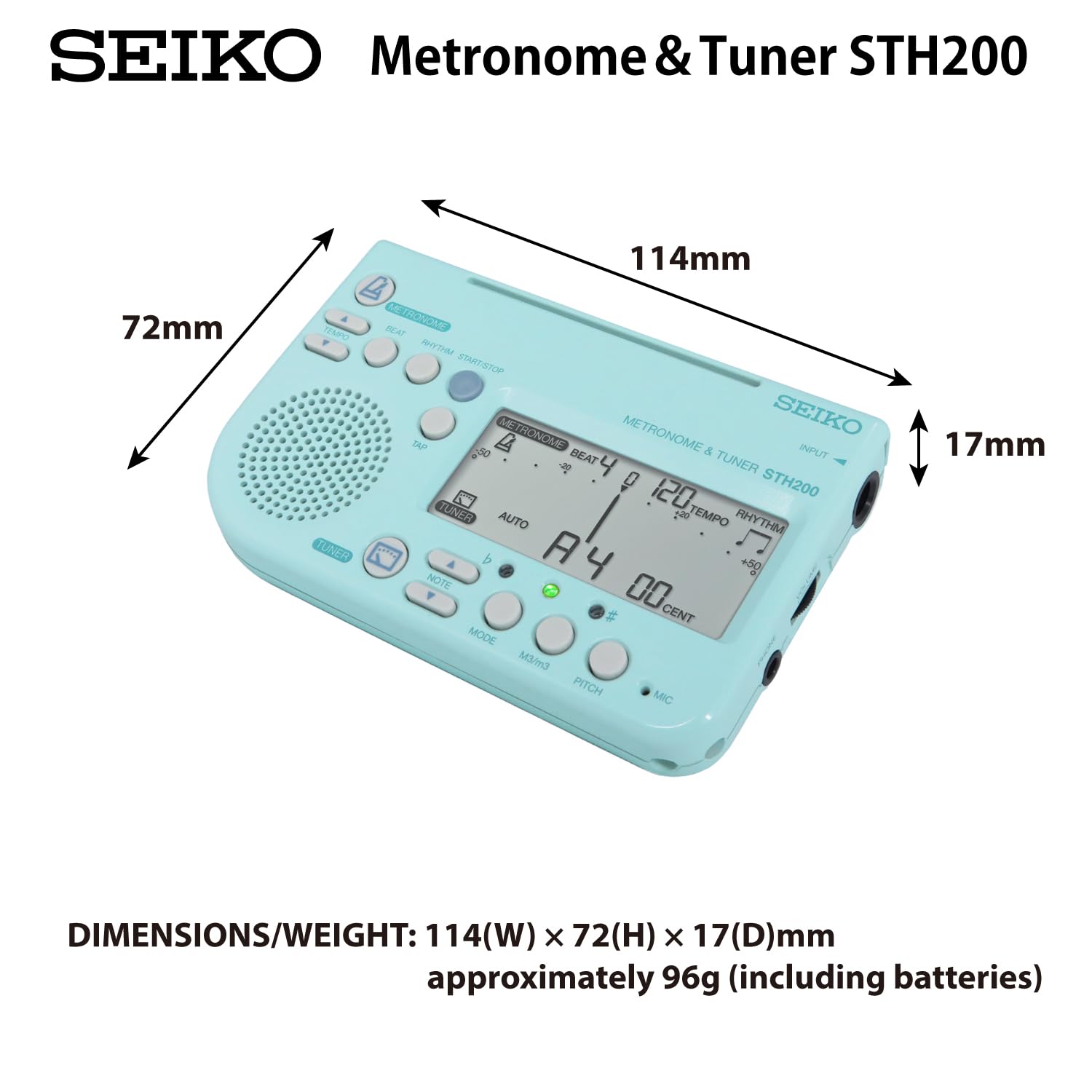 Foto 5 | Metronome Seiko Chromatic Sth200l Con Sonido Fuerte Y Soporte De Soporte - Venta Internacional.