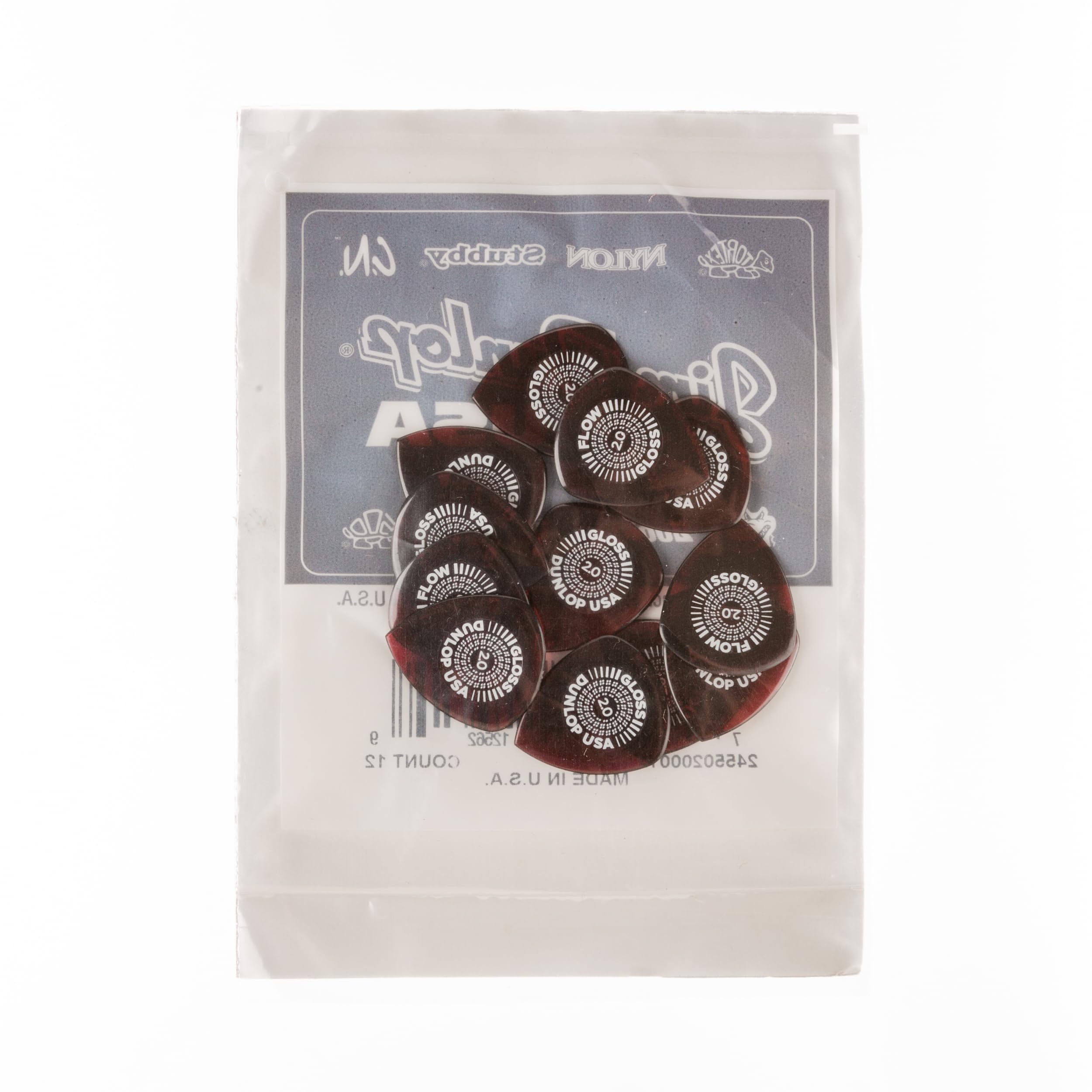 Foto 6 pulgar | Púas Para Guitarra Jim Dunlop Flow Gloss 2.0 Mm  12 Unidades  Color Marrón - Venta Internacional.