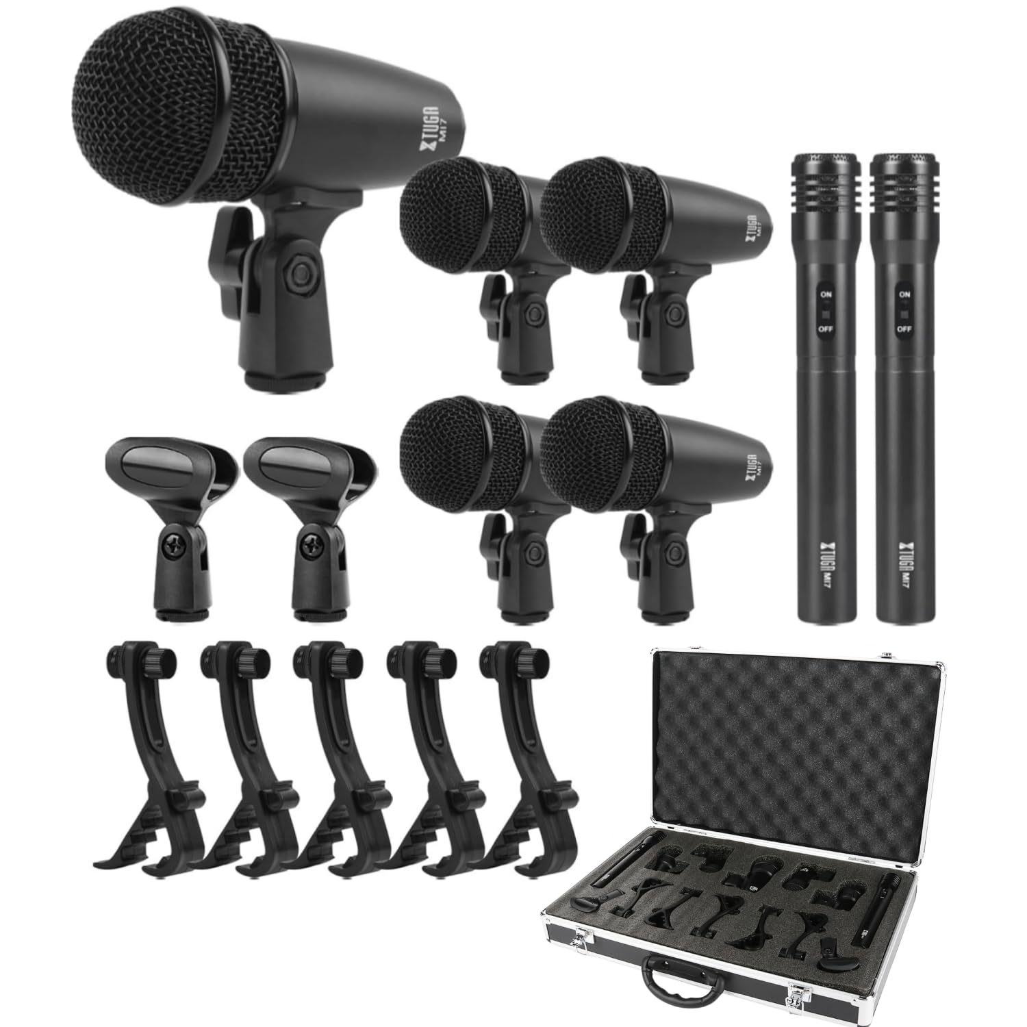 Foto 1 | Kit De Micrófonos De Batería Xtuga Mi7  7 Piezas  Con Cable  Dinámico  Integral - Venta Internacional.