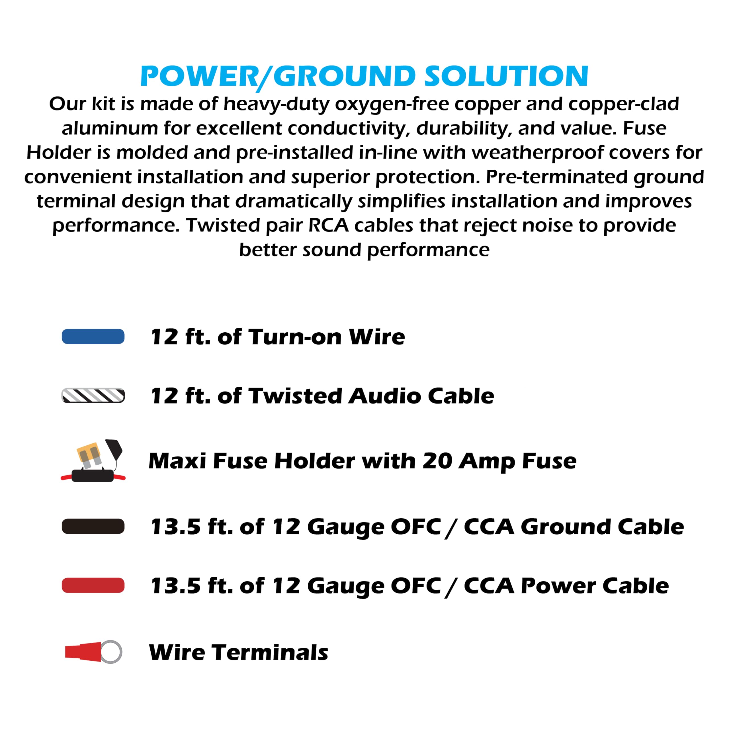 Foto 4 pulgar | Kit De Cableado Para Amplificadores Scosche Install Centric Icak12  Calibre 12 - Venta Internacional.
