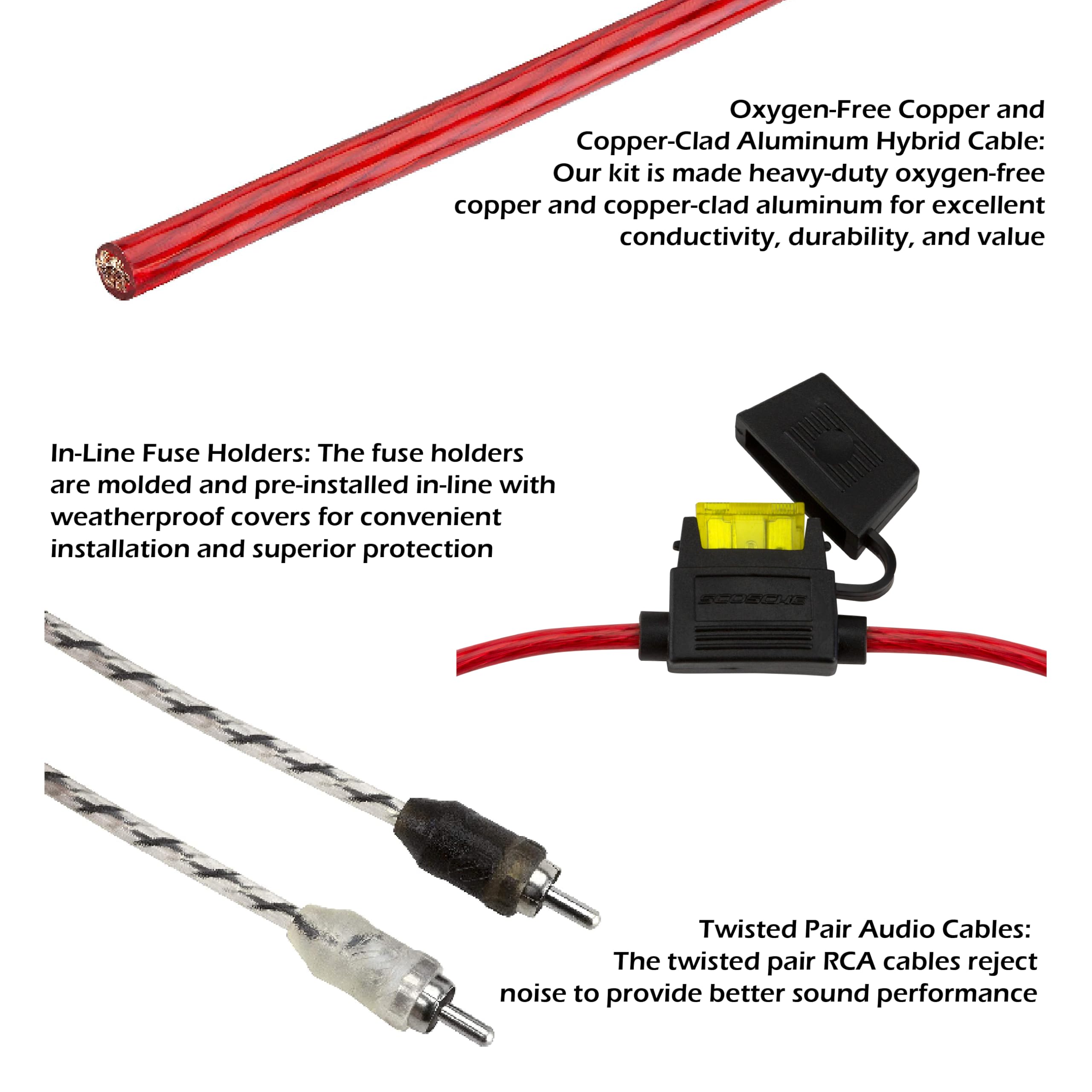 Foto 5 pulgar | Kit De Cableado Para Amplificadores Scosche Install Centric Icak12  Calibre 12 - Venta Internacional.