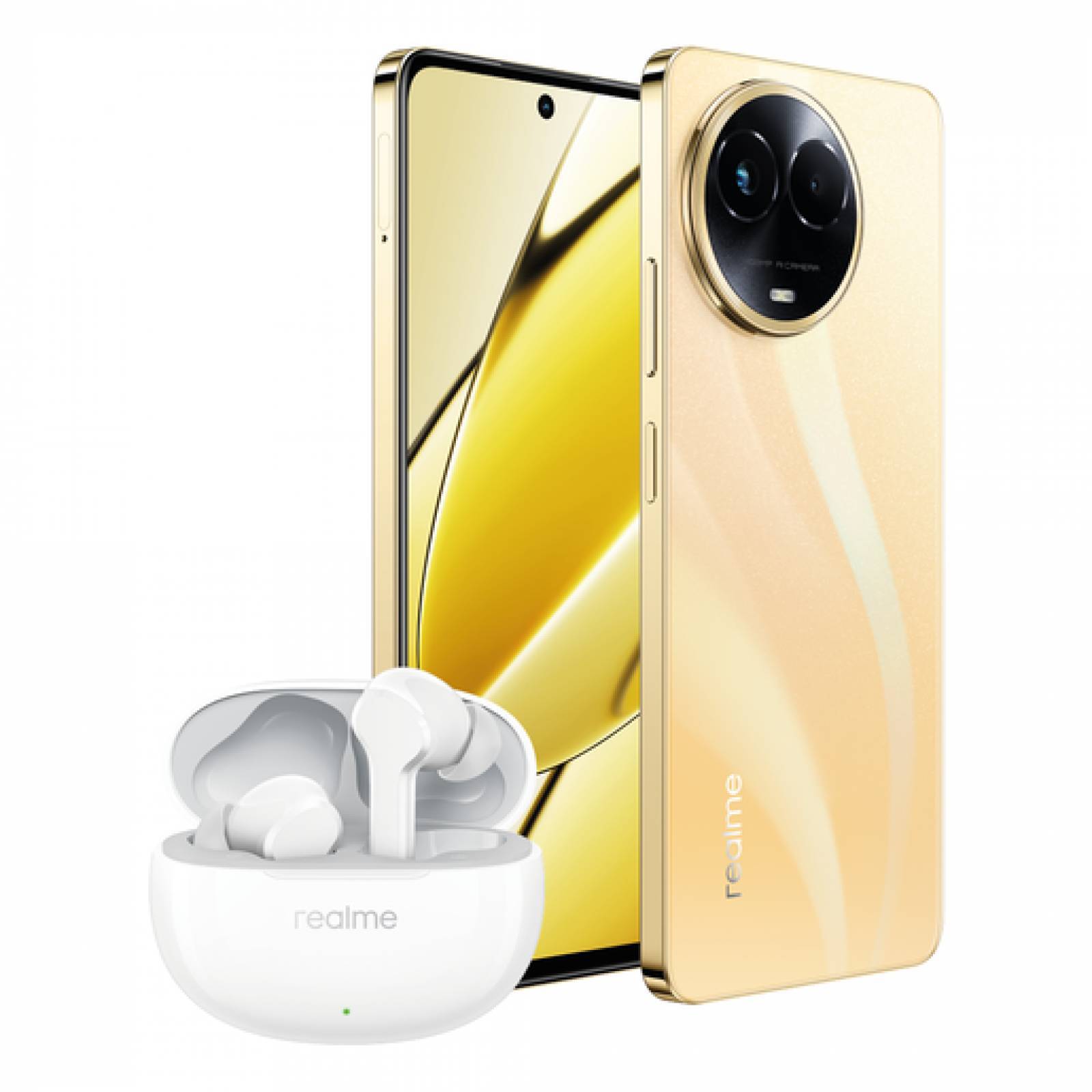 Foto 2 pulgar | Bundle Realme 11 5g 8/256gb Dorado Telcel+ Audífonos Realme Buds T100