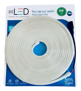 Foto 1 | Tira Led Neon Flex 5m 12v Alto Brillo Decorativa Ip65 Color De La Luz Blanco Cálido