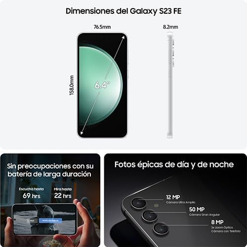 Foto 7 pulgar | Celular Samsung Galaxy S23 FE 128 GB 8 GB RAM Negro