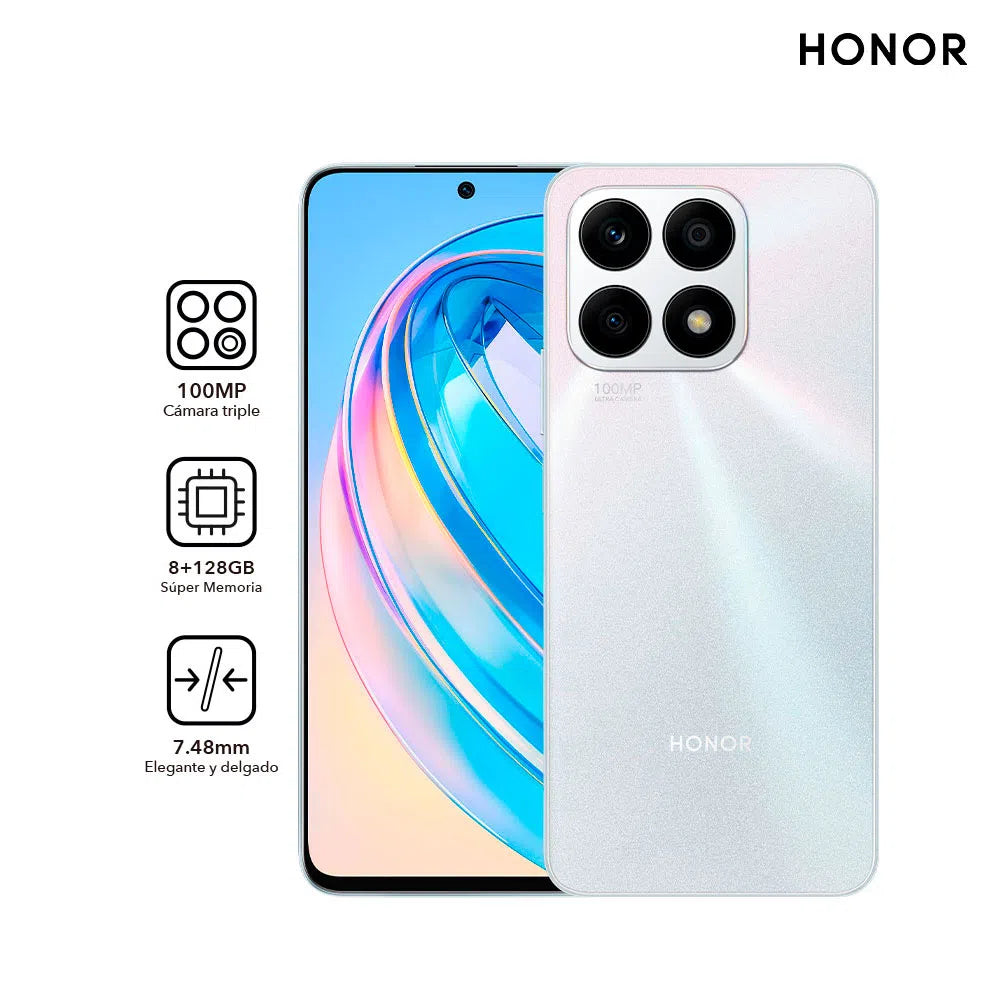 Foto 2 | Celular Honor X8a 128gb / 8gb Ram - Cámara De 100 Mpx - color Plata