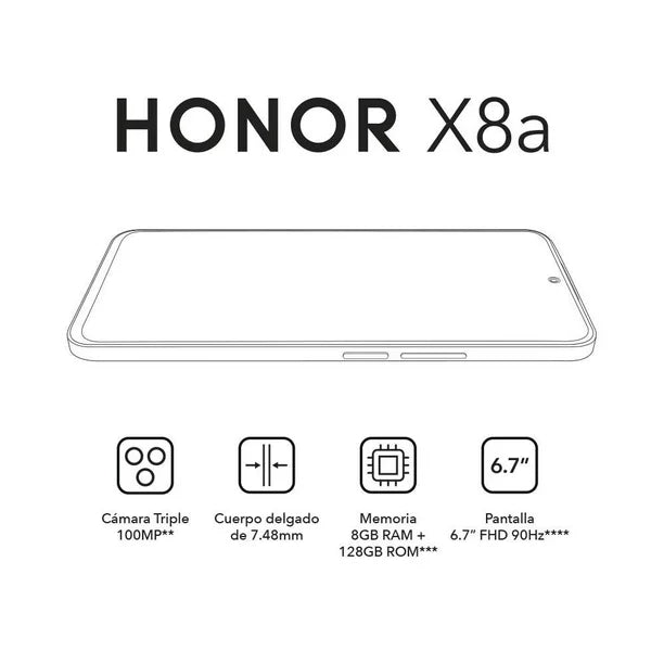 Foto 3 | Celular Honor X8a 128gb / 8gb Ram - Cámara De 100 Mpx - color Plata