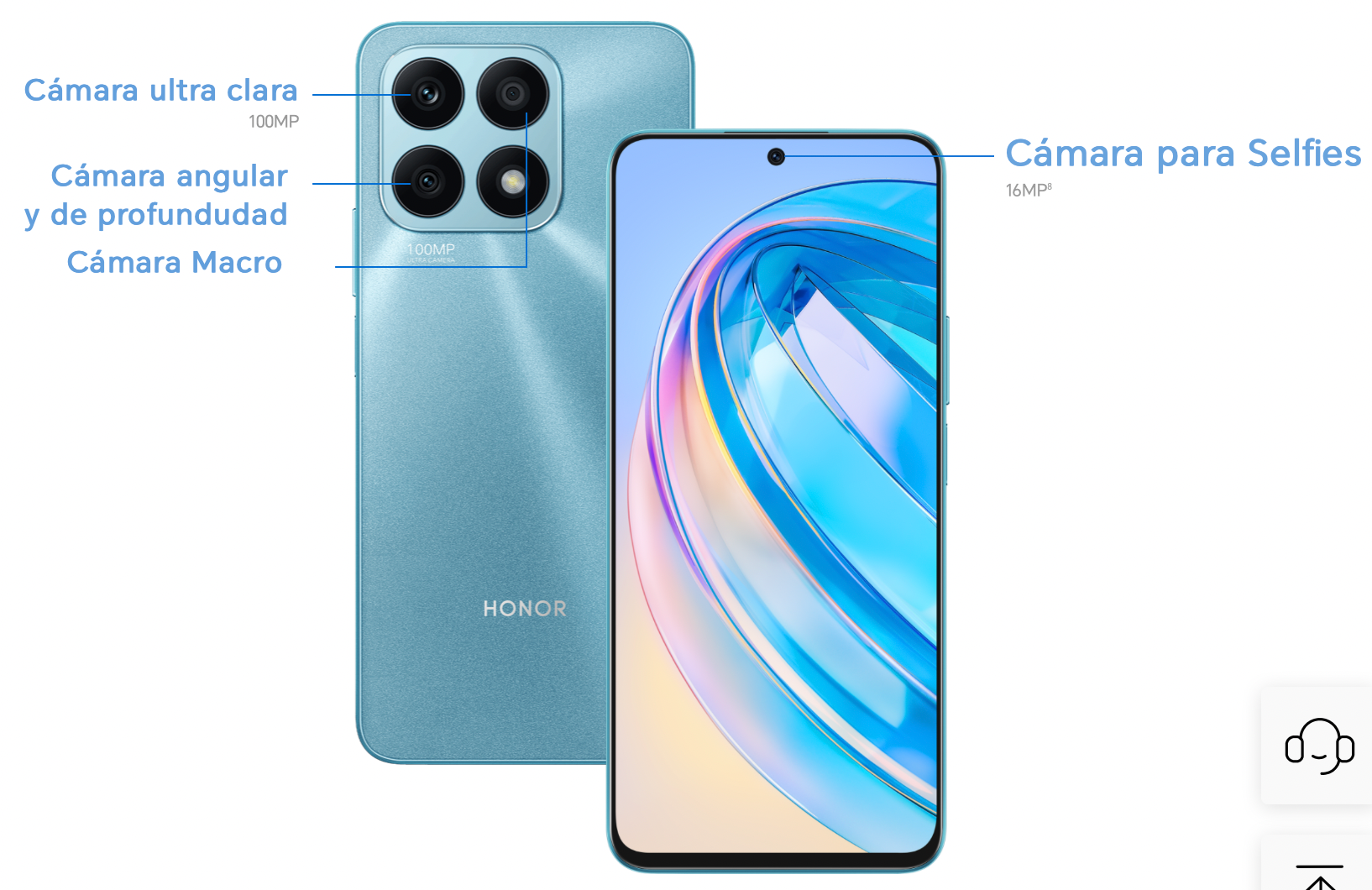 Foto 2 | Celular Honor X8a 128gb 8gb Ram Cámara de 100 Mpx Azul